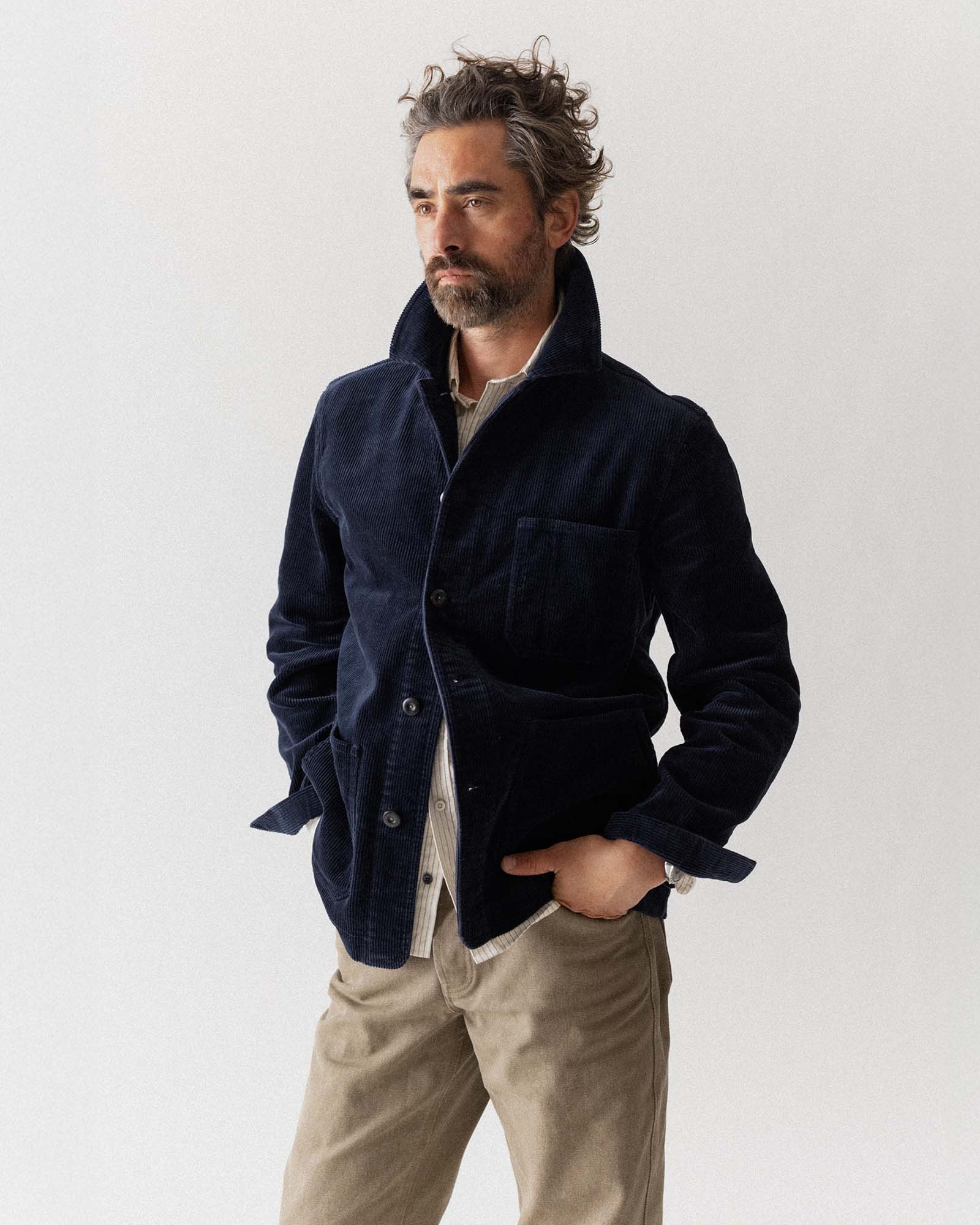 The Ojai Jacket in Corduroy Dark Navy