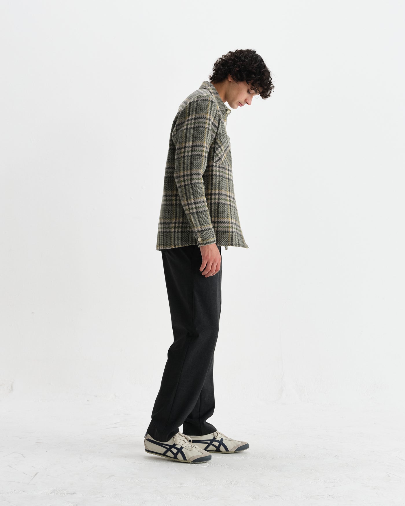 Whiting Overshirt - Wool Blend Check Green