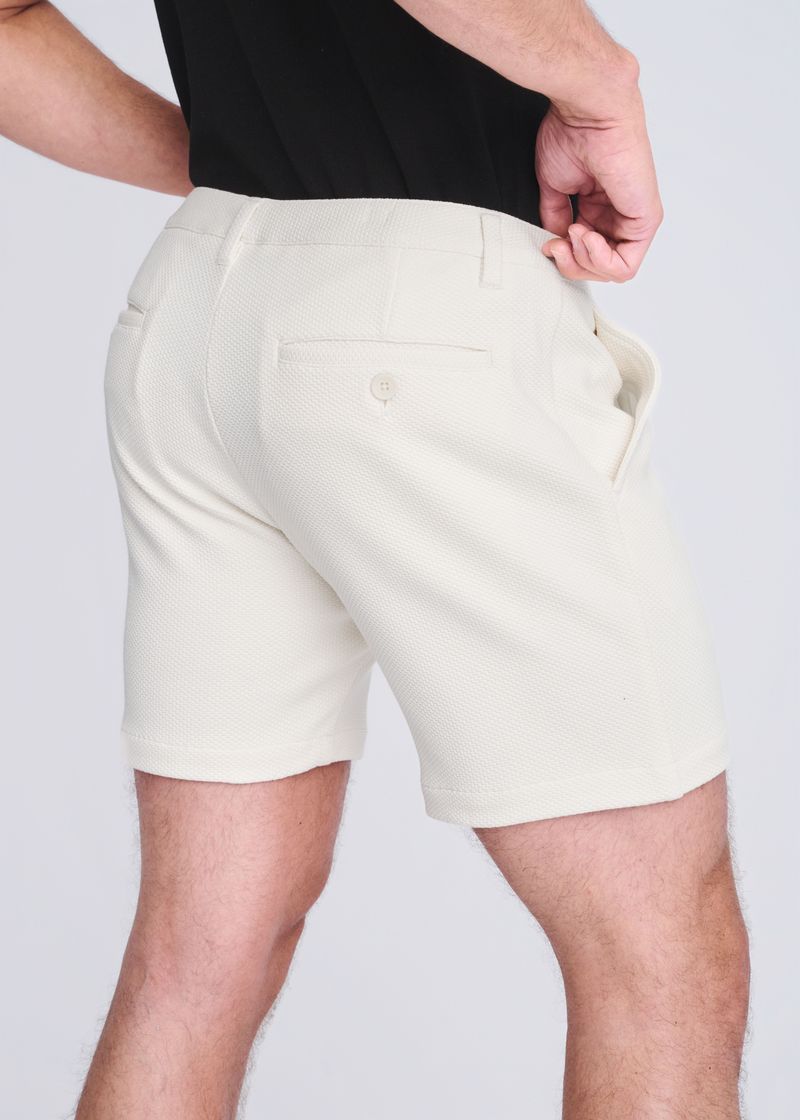 Textured Stretch Knit Chino Short Parchment