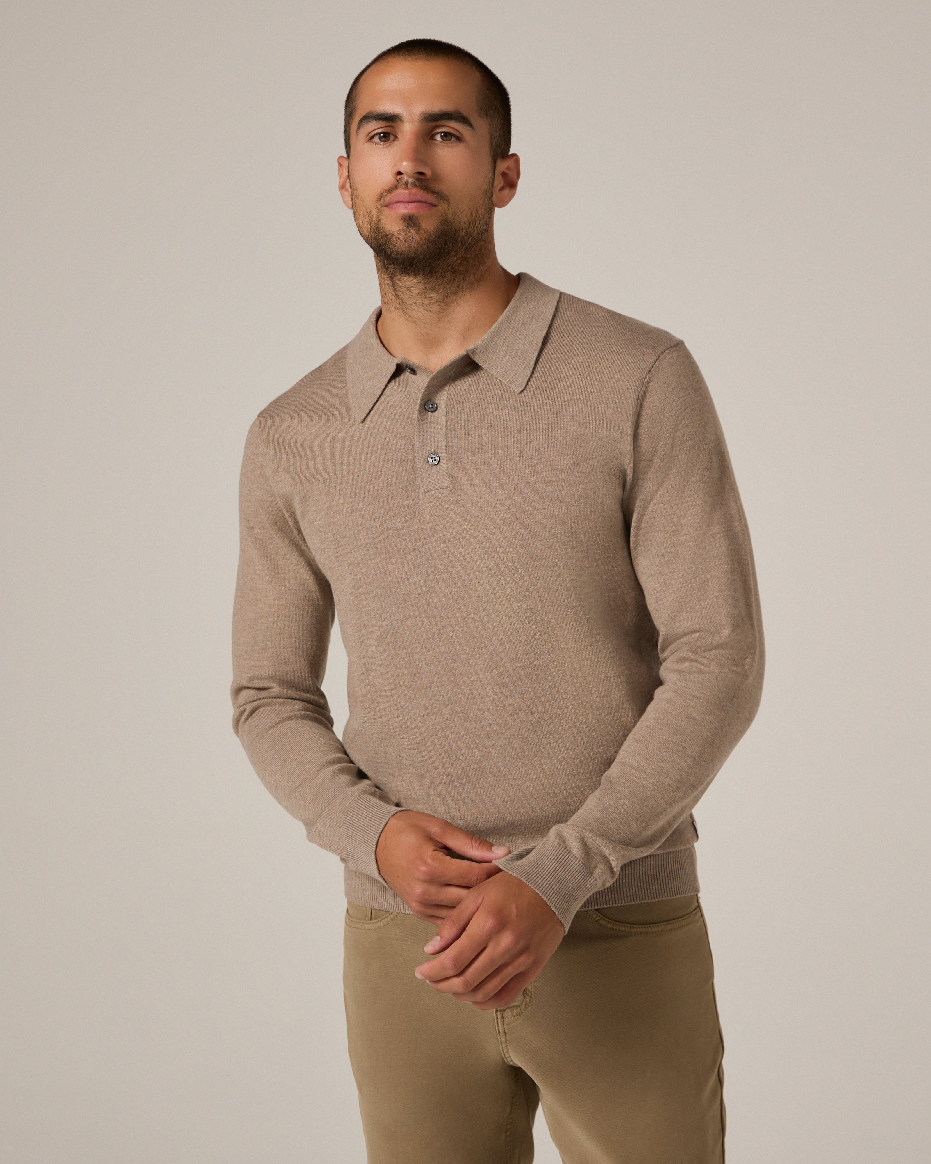 Belford Sweater Polo Beige Melange