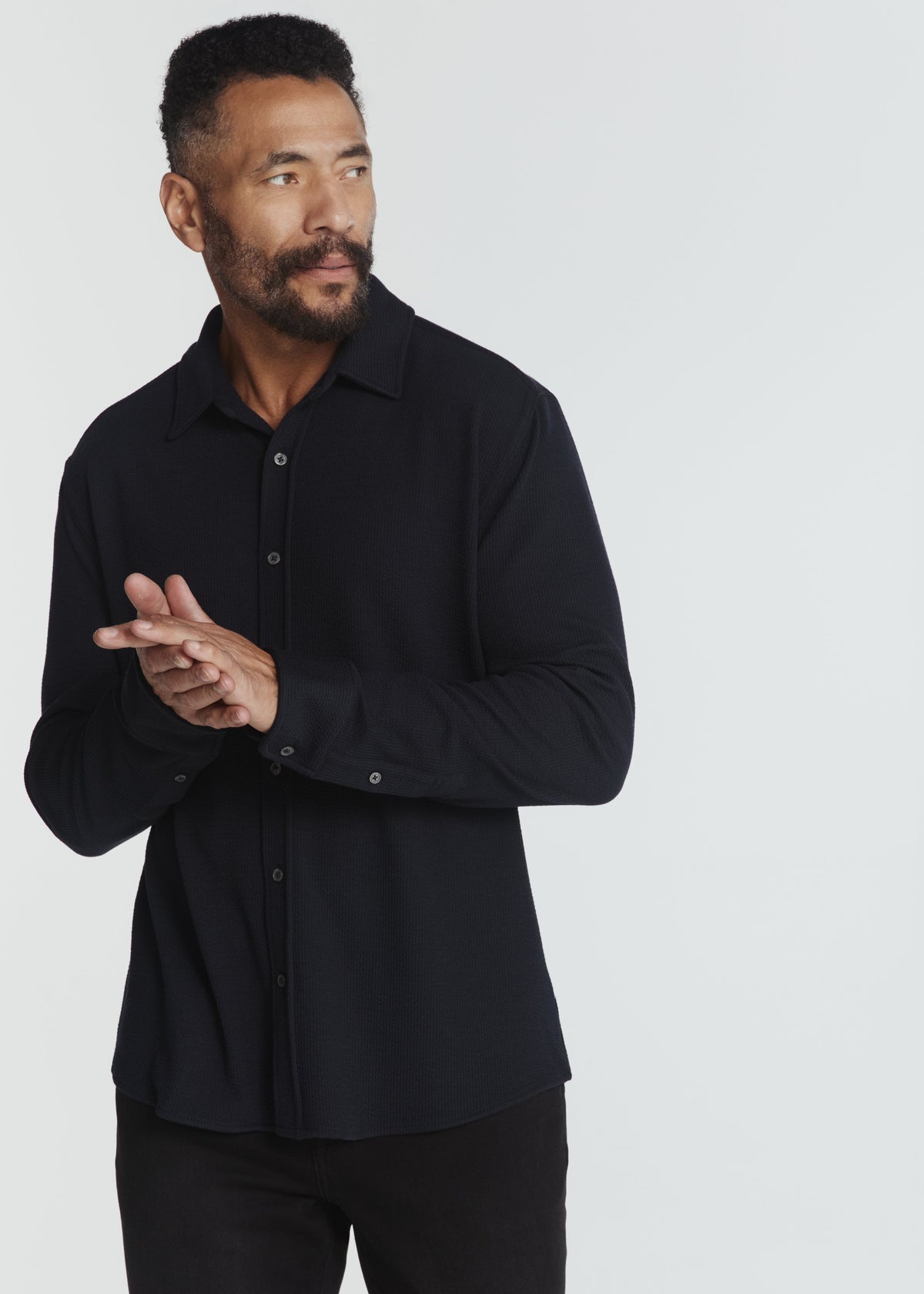 Levine Long Sleeve Shirt Navy