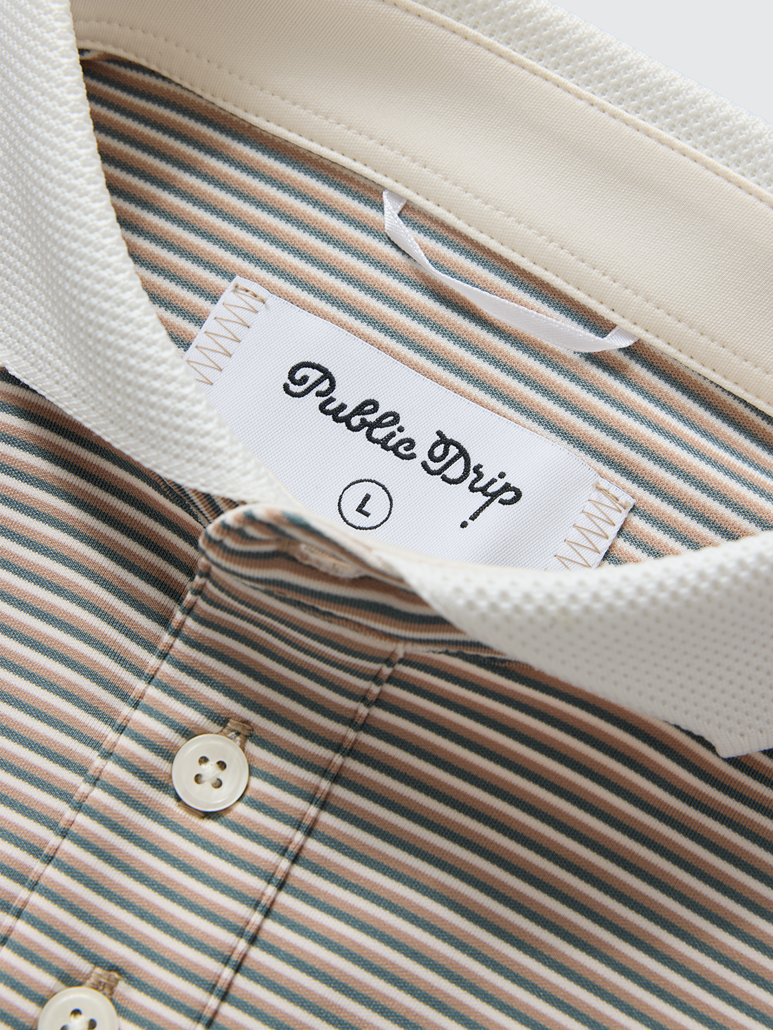 Public Athlete Stripe Polo Navy/Cream