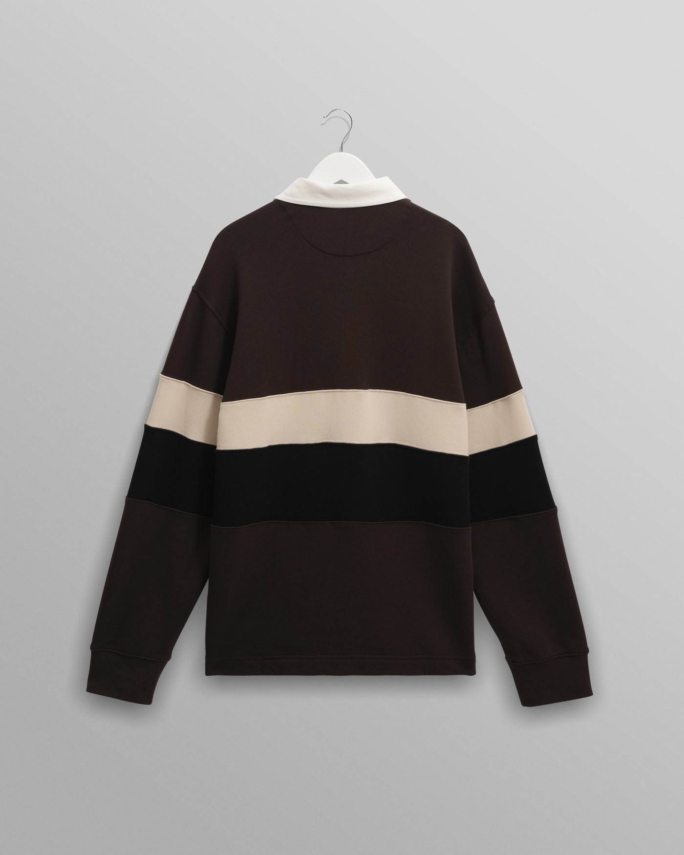 Rowhill Rugby Shirt - Paneled Loopback Brown/Black