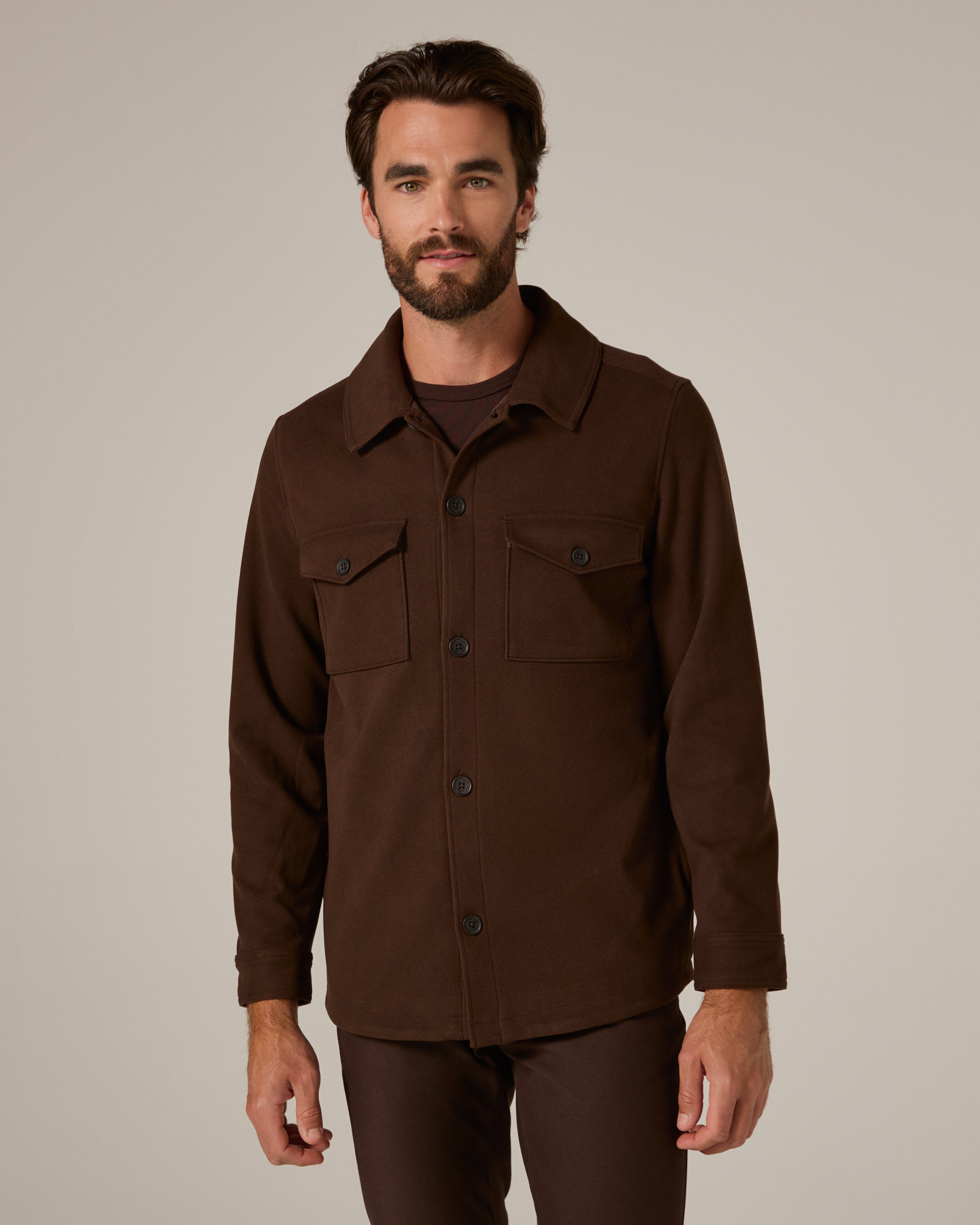 Craftsman Twill Shacket Walnut