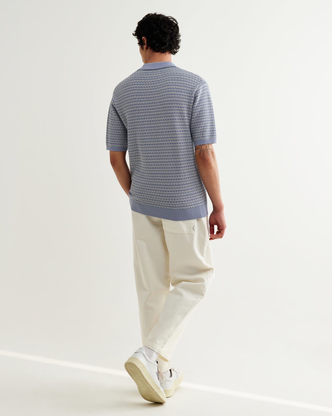Naples Polo in Mini Geo Light Blue