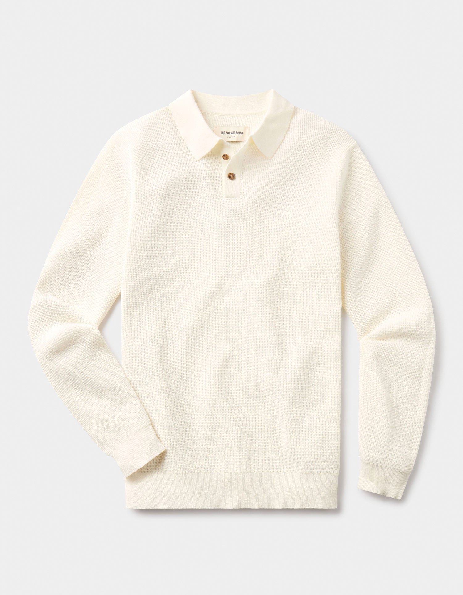 Robles Knit Waffle Stitch Polo Cream