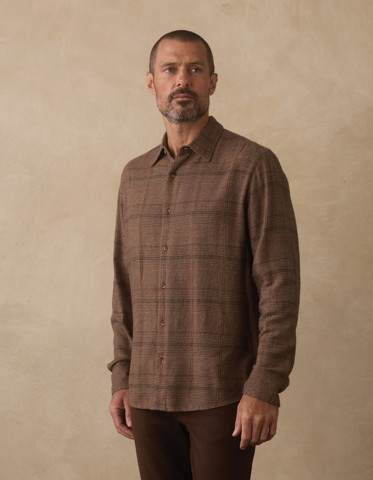 Owen Lightweight Button Up Espresso Plaid