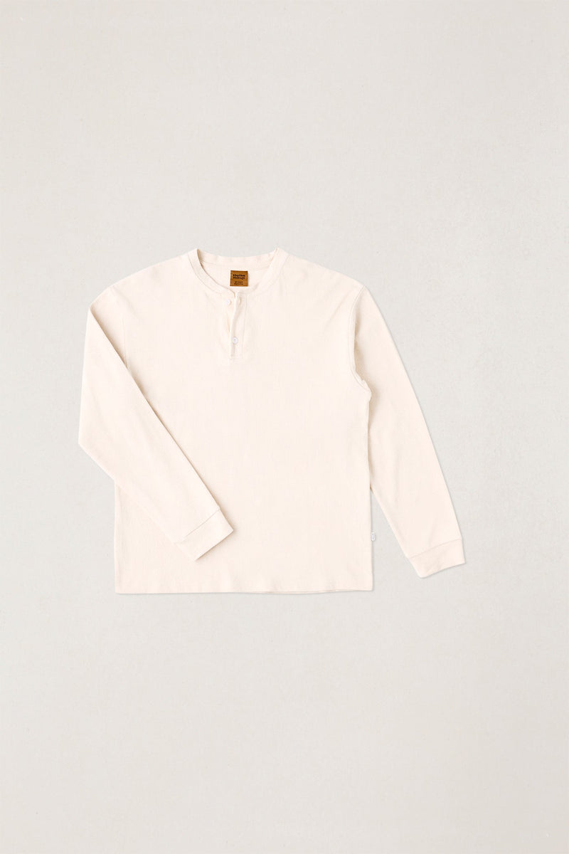 Vintage Jersey L/S Henley Natural