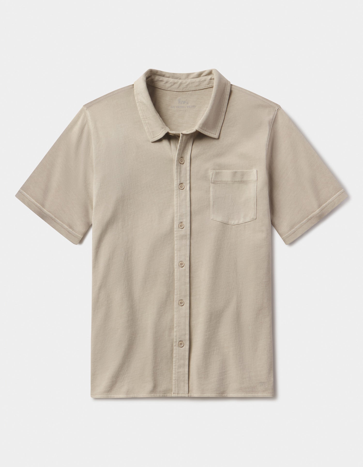 Normal Jersey Short Sleeve Button Up Pumice
