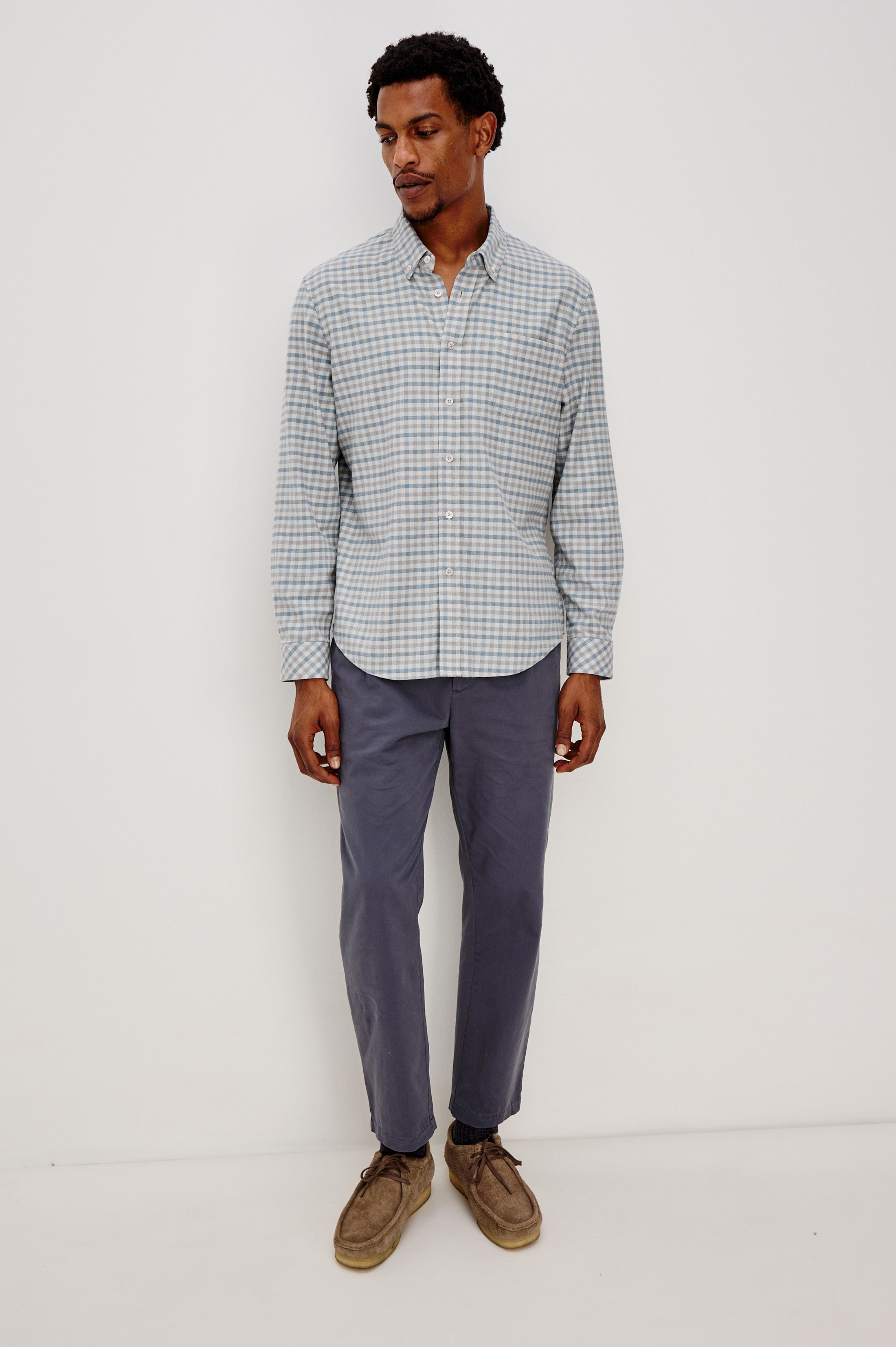 Vance Shirt Charcoal Blue Check