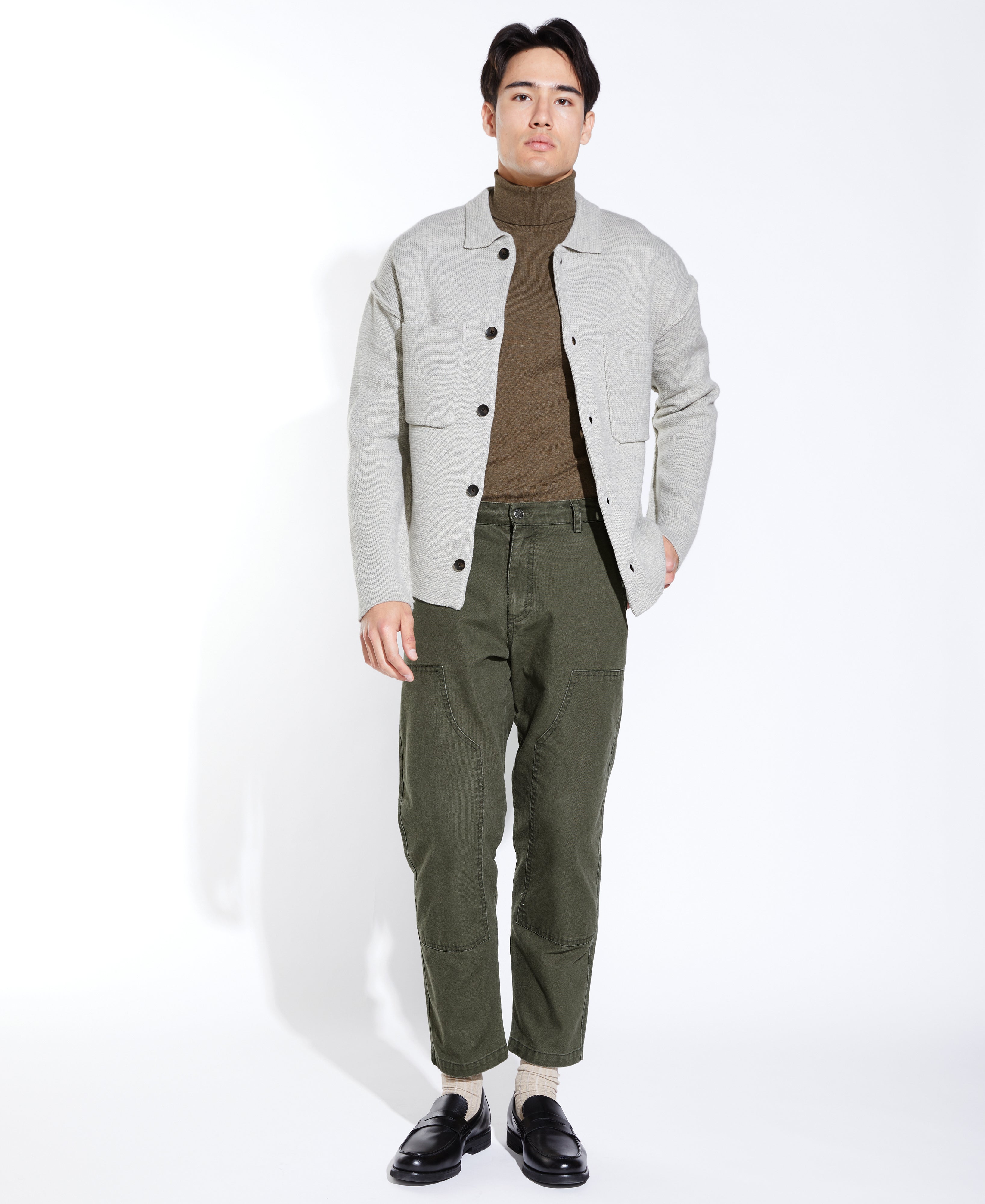 Beaton Double Knit Shirt Jacket Heather Light Grey