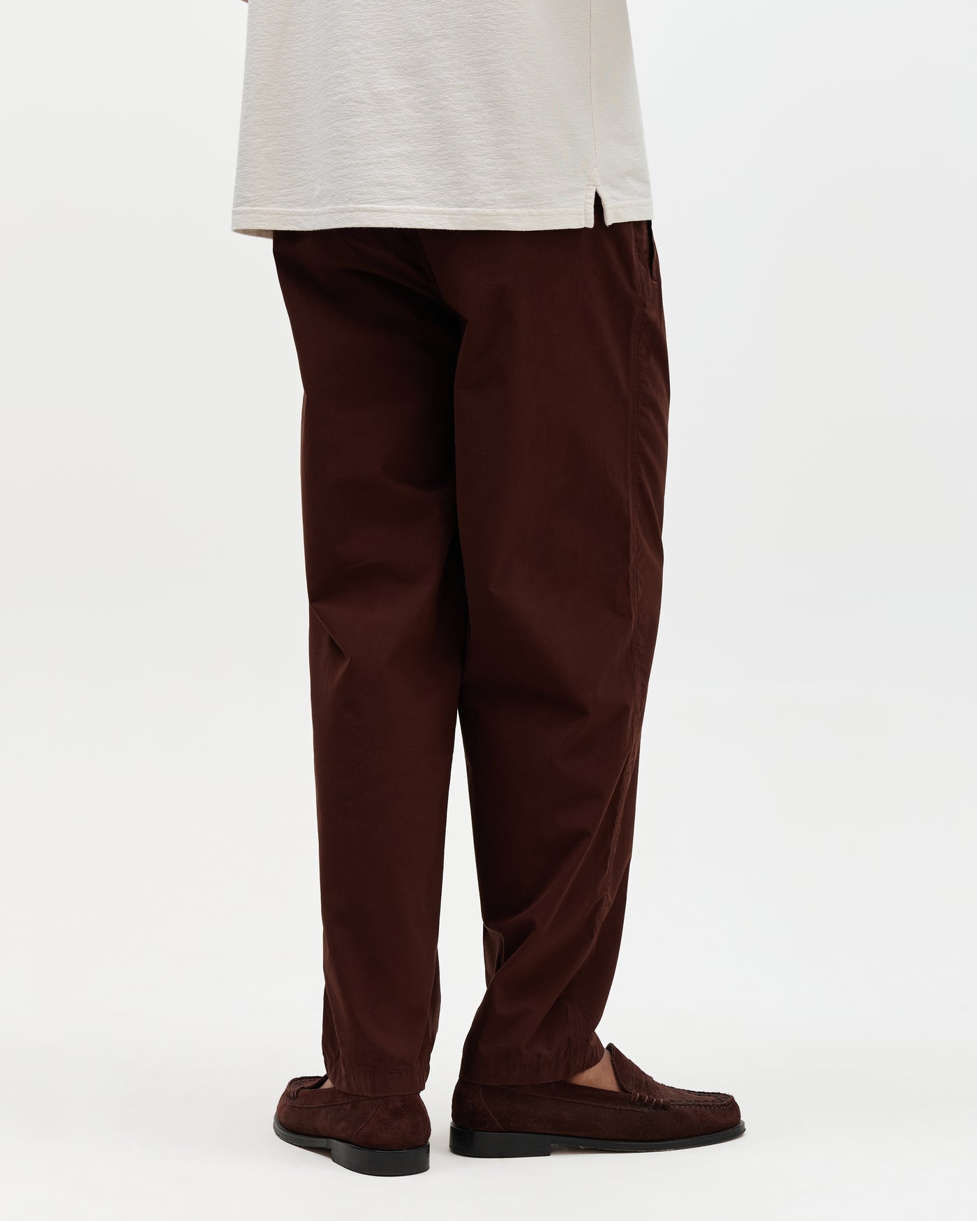 Tyne Trouser in Cotton Poplin Dark Brown