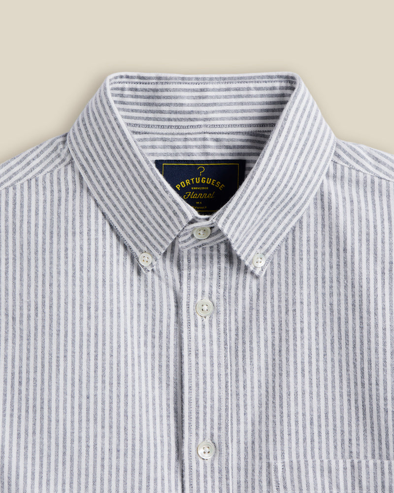 Brushed Oxford Stripe Shirt Blue