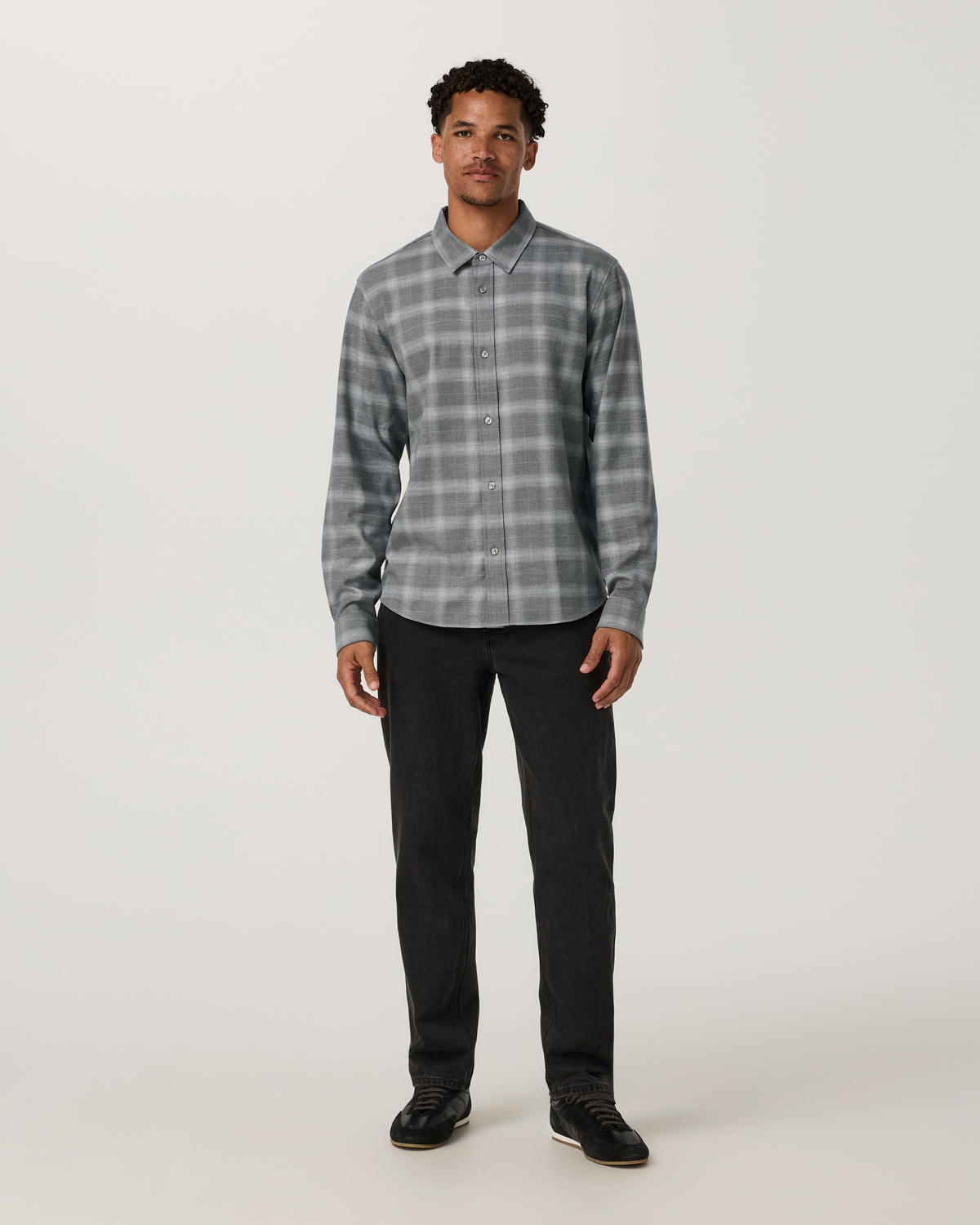 Midweight Flannel Shirt Grey Heather