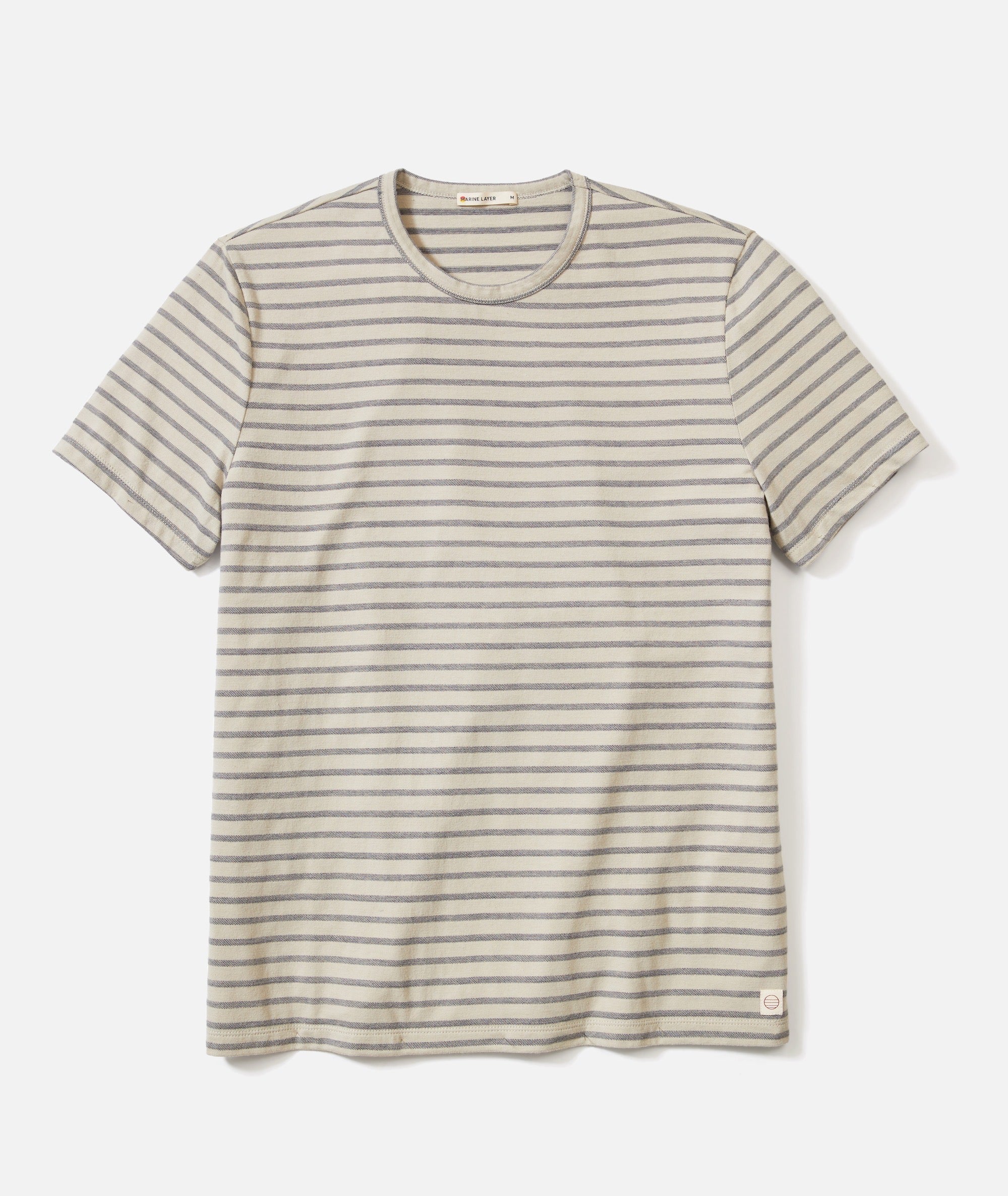 Signature Jacquard Crew Tee Abbey Stone/India Ink