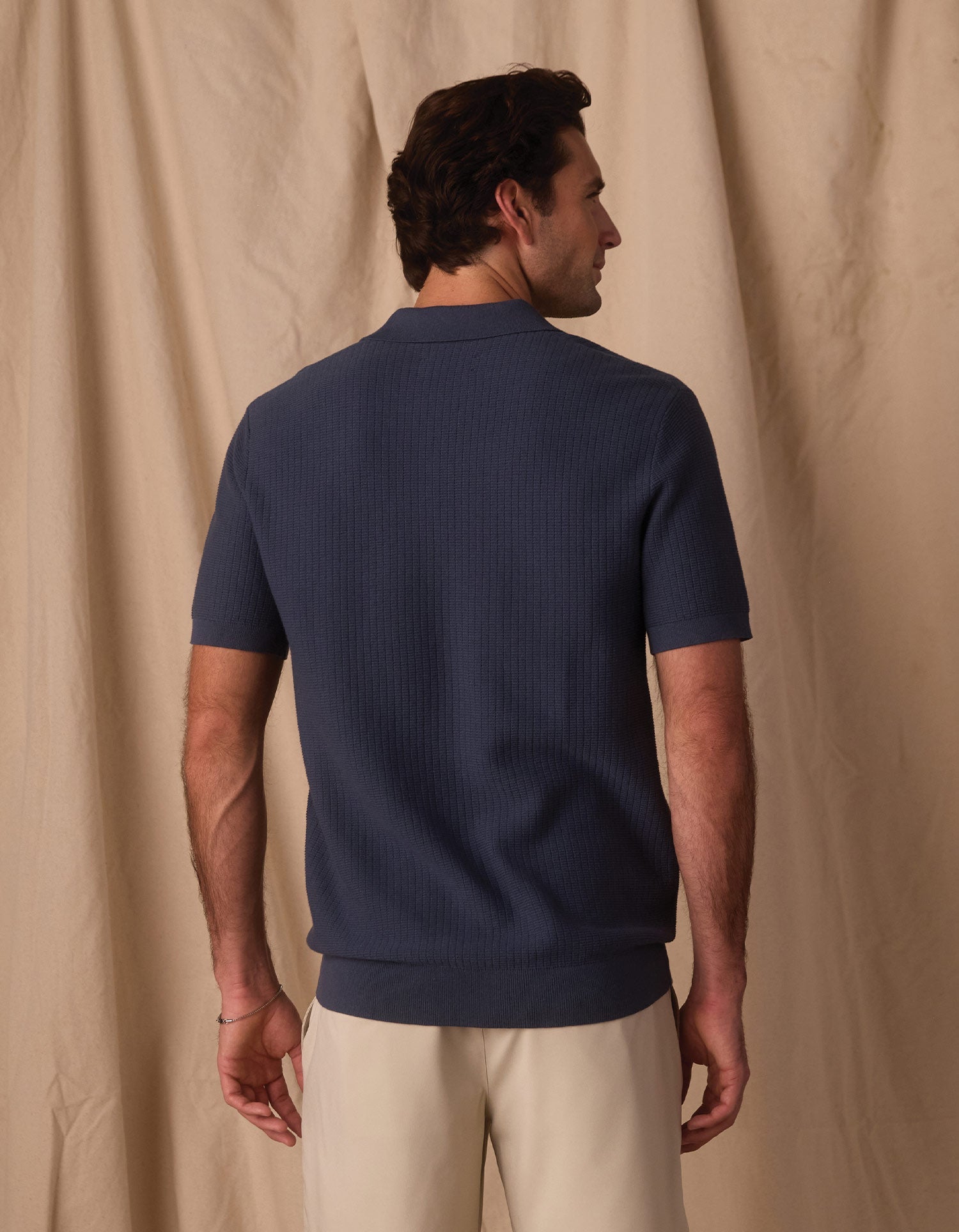 Breezeknit Short Sleeve Polo Vintage Blue