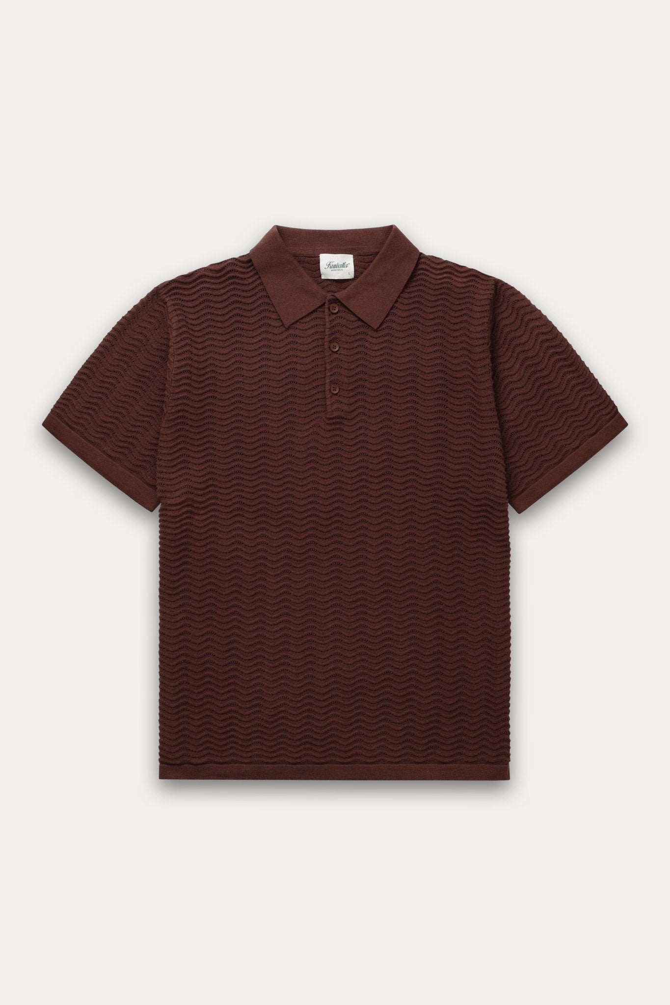 Wave Knit Polo Dark Brown