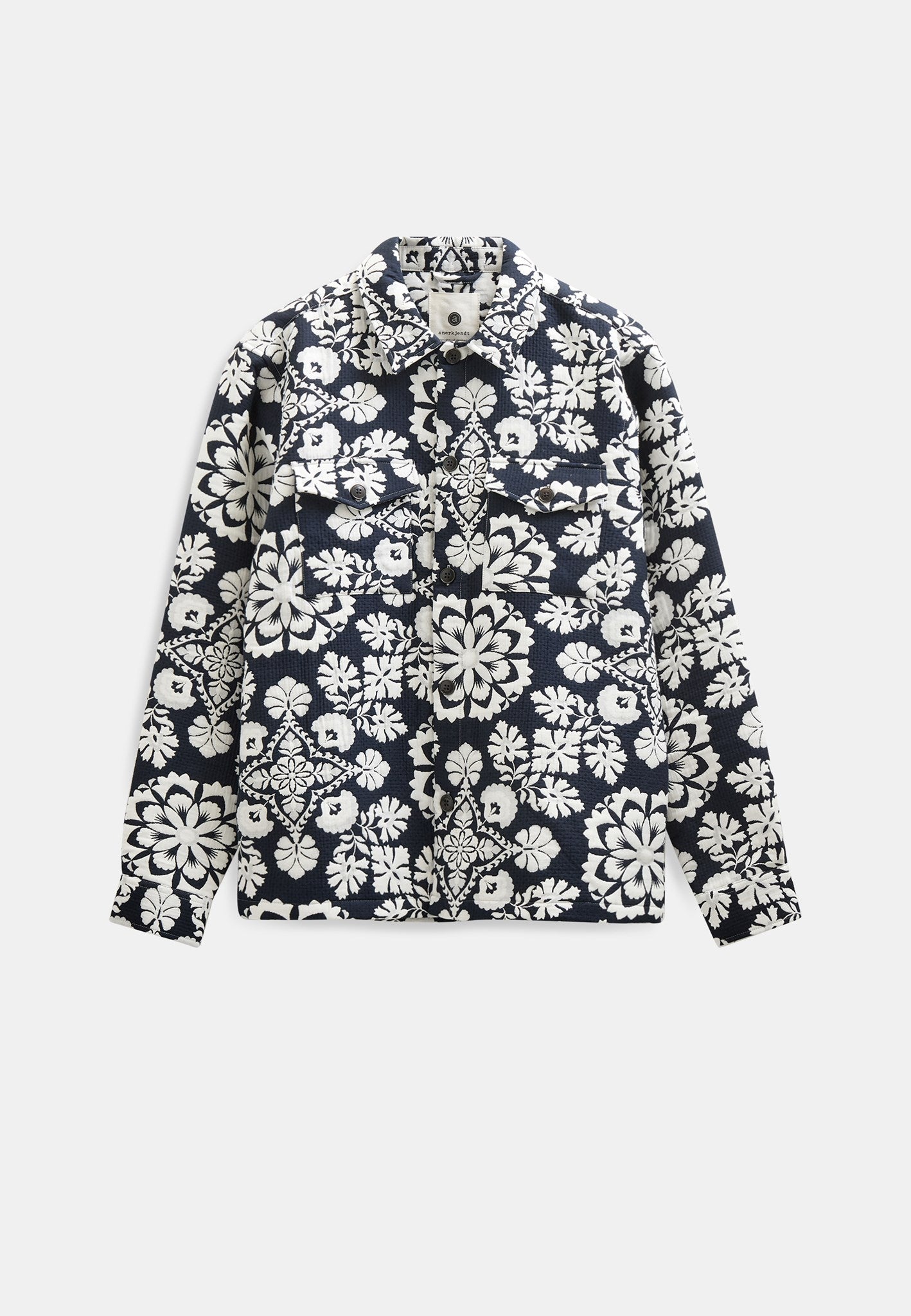 Akoscar Flower Jacquard Overshirt Sky Captain