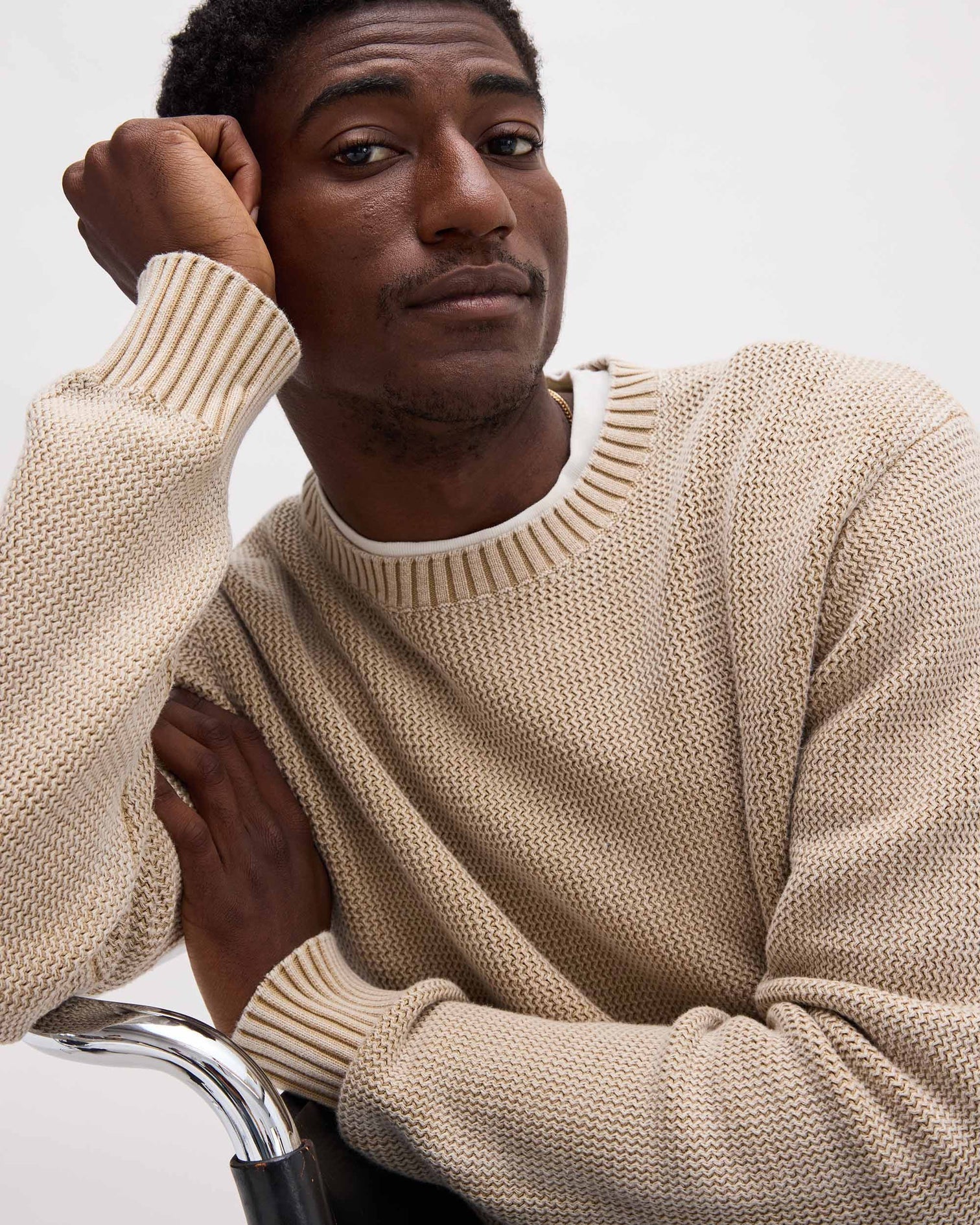 Dune Open Knit Sweater Khaki