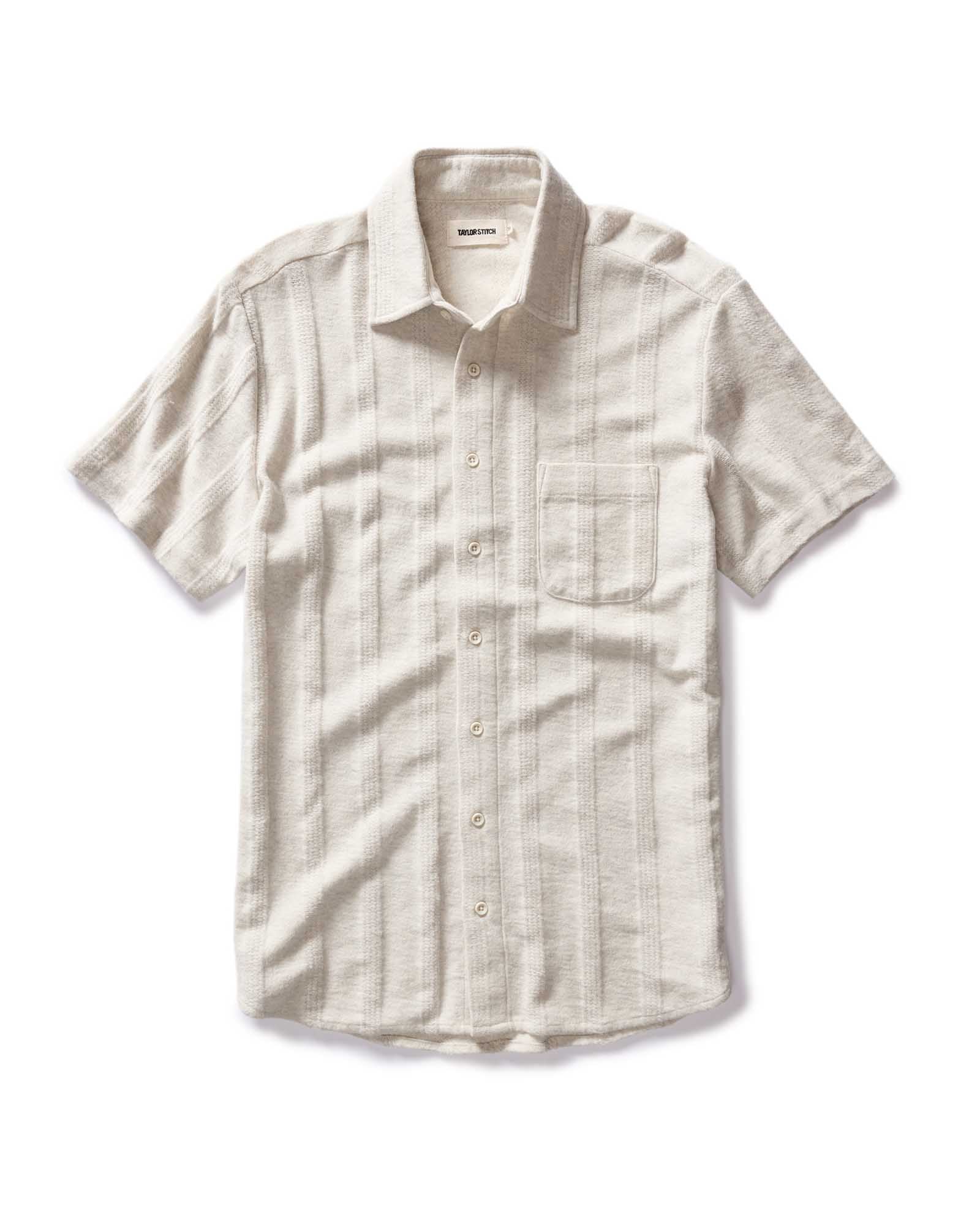 The Short Sleeve California Shirt Heather Ash Pointelle Stripe