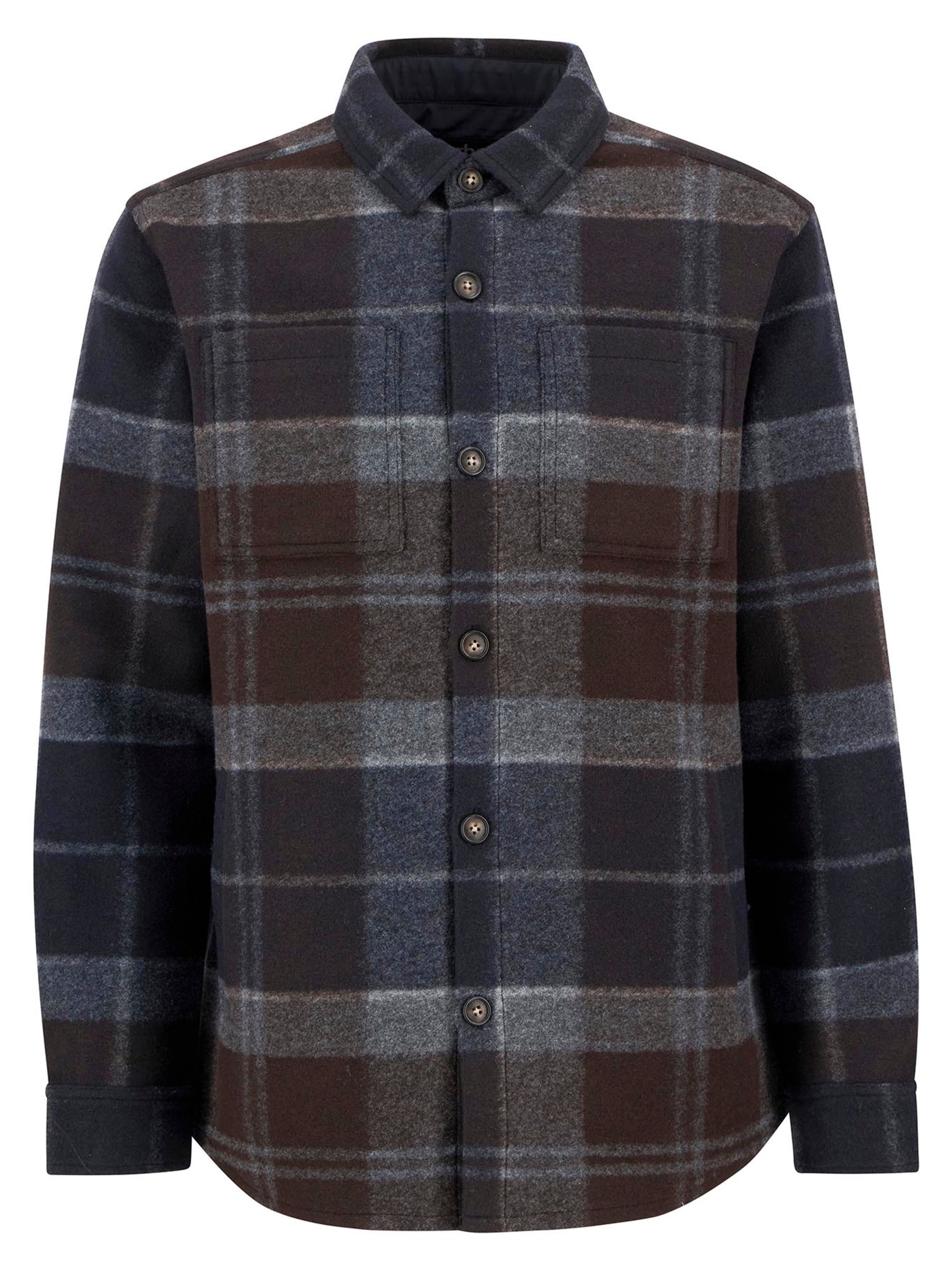 Chapter Tailored Check Overshirt Midnight Oak Tartan