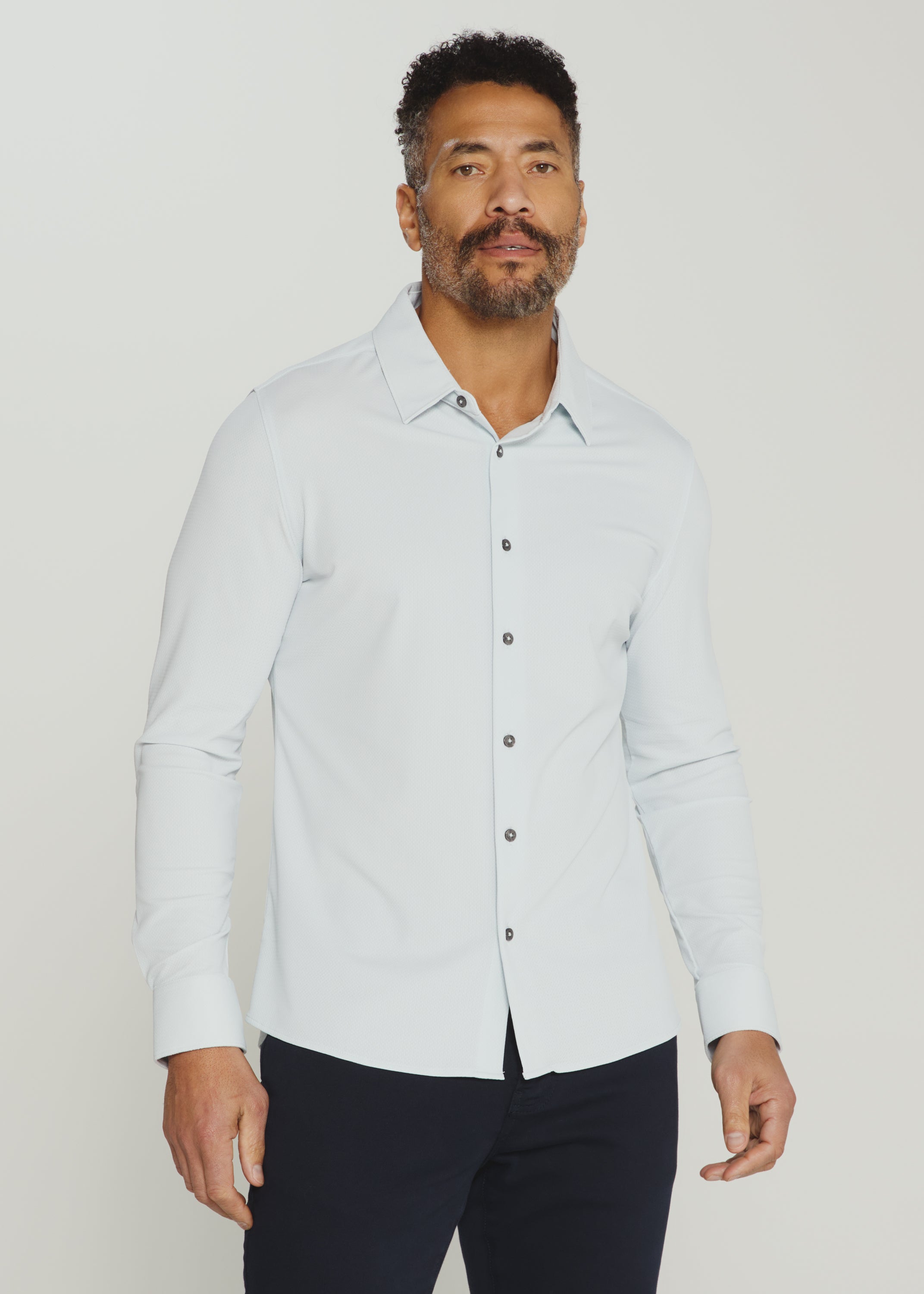 Aldridge Long Sleeve Shirt Ice Blue