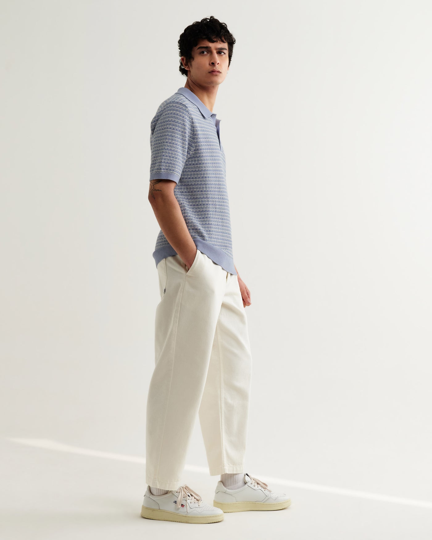 Naples Polo in Mini Geo Light Blue