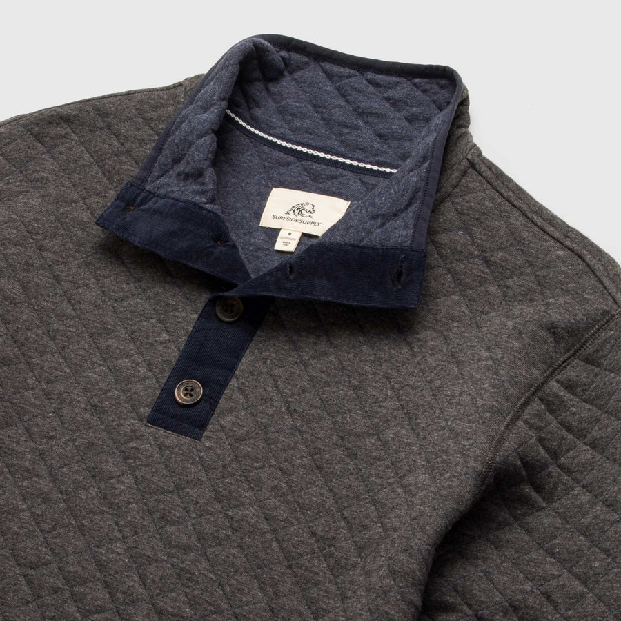 Ken Bicolor Quilted Fleece Mock Charcoal Heather