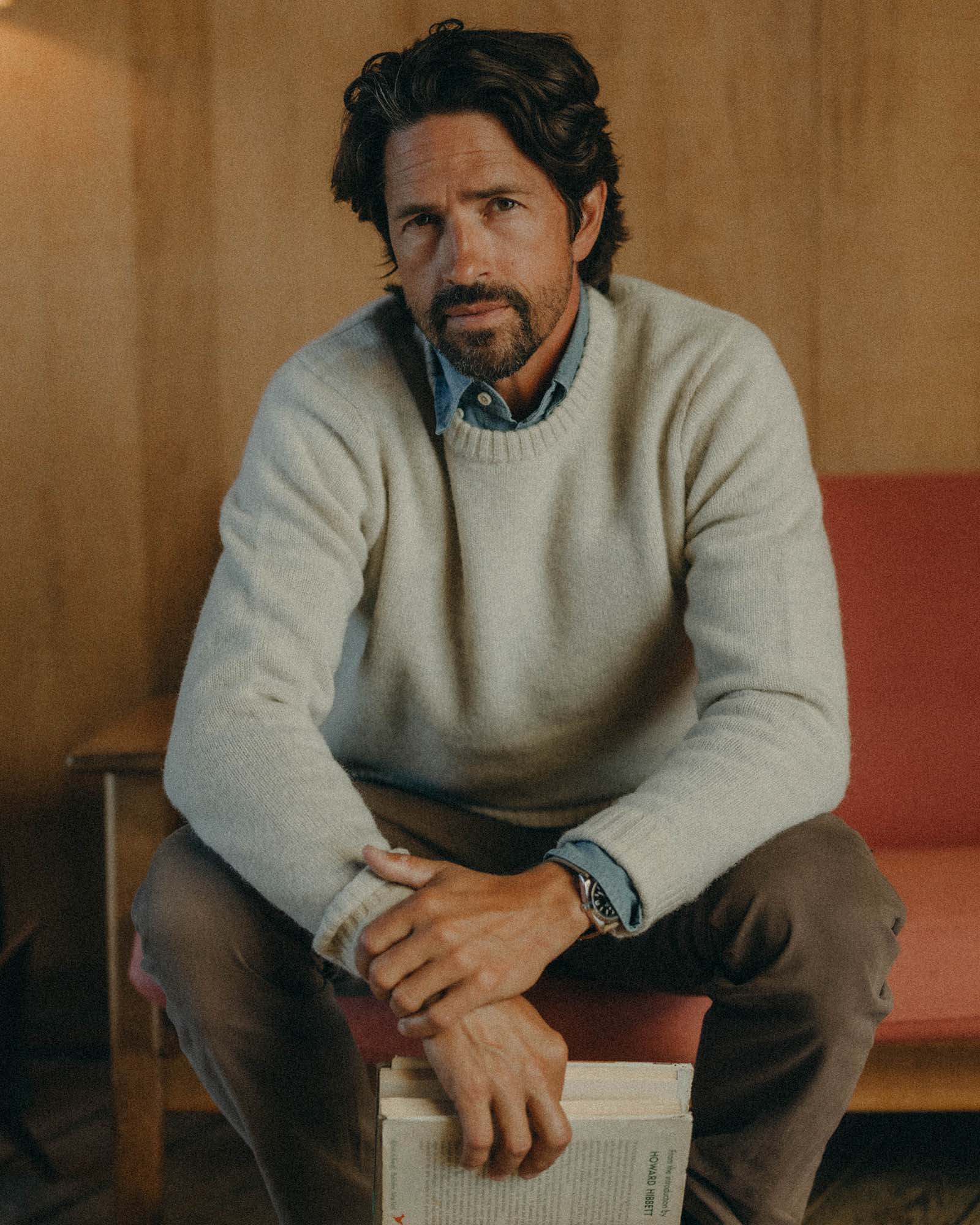 The Eastmoor Sweater in Wool Heather Ivory