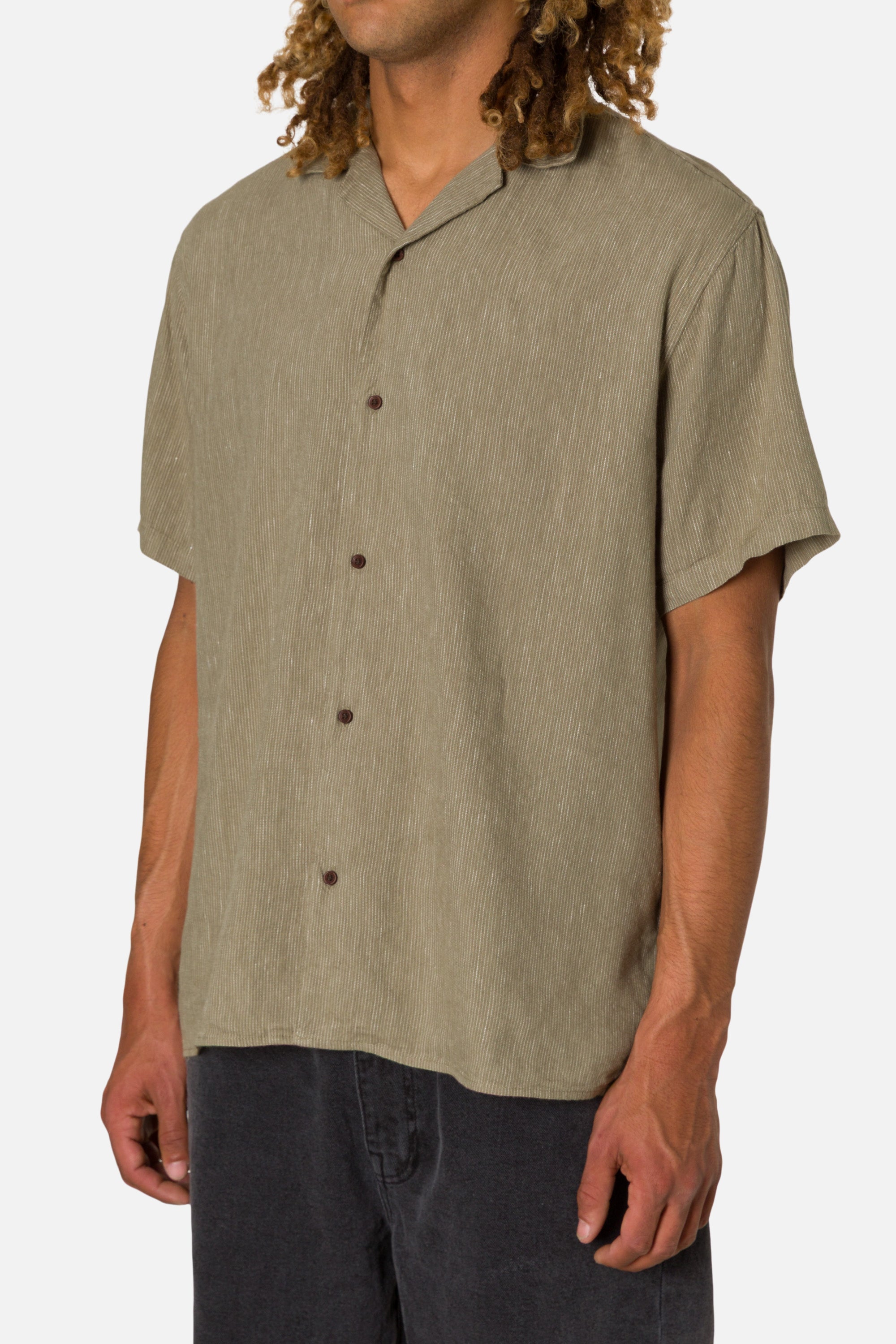Teller Stripe Shirt Moss