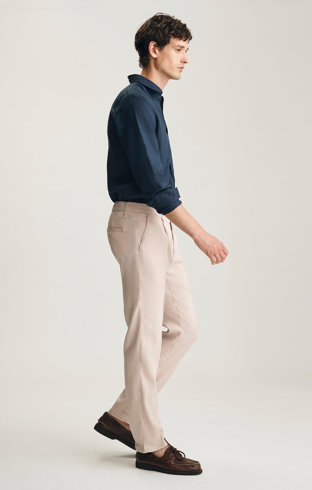 Will Pleated Linen Trouser Cream