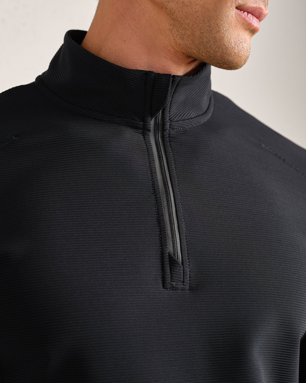 Covert Rib 1/4 Zip Black