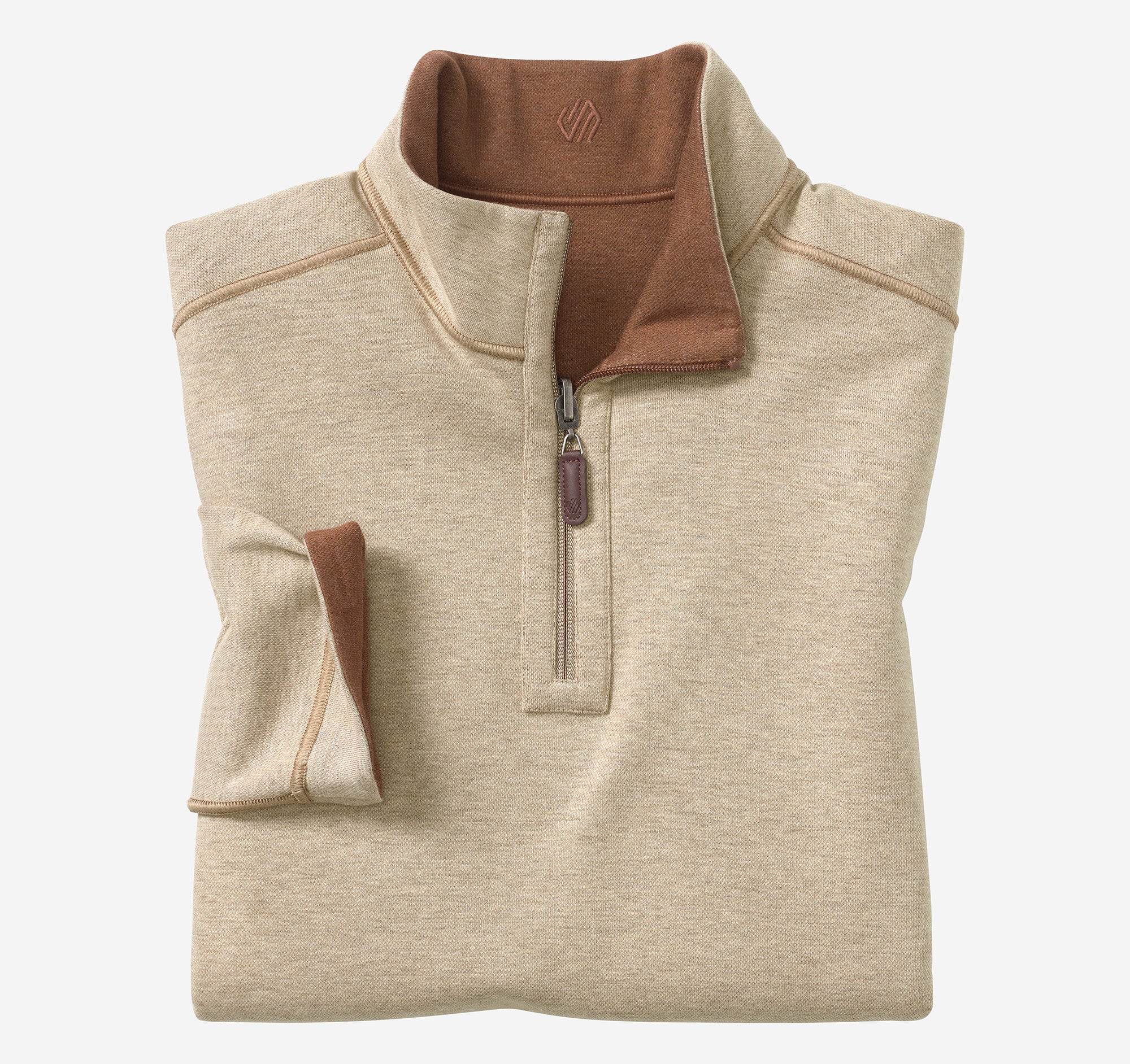 Icon Reversible Quarter Zip Rust/Oatmeal