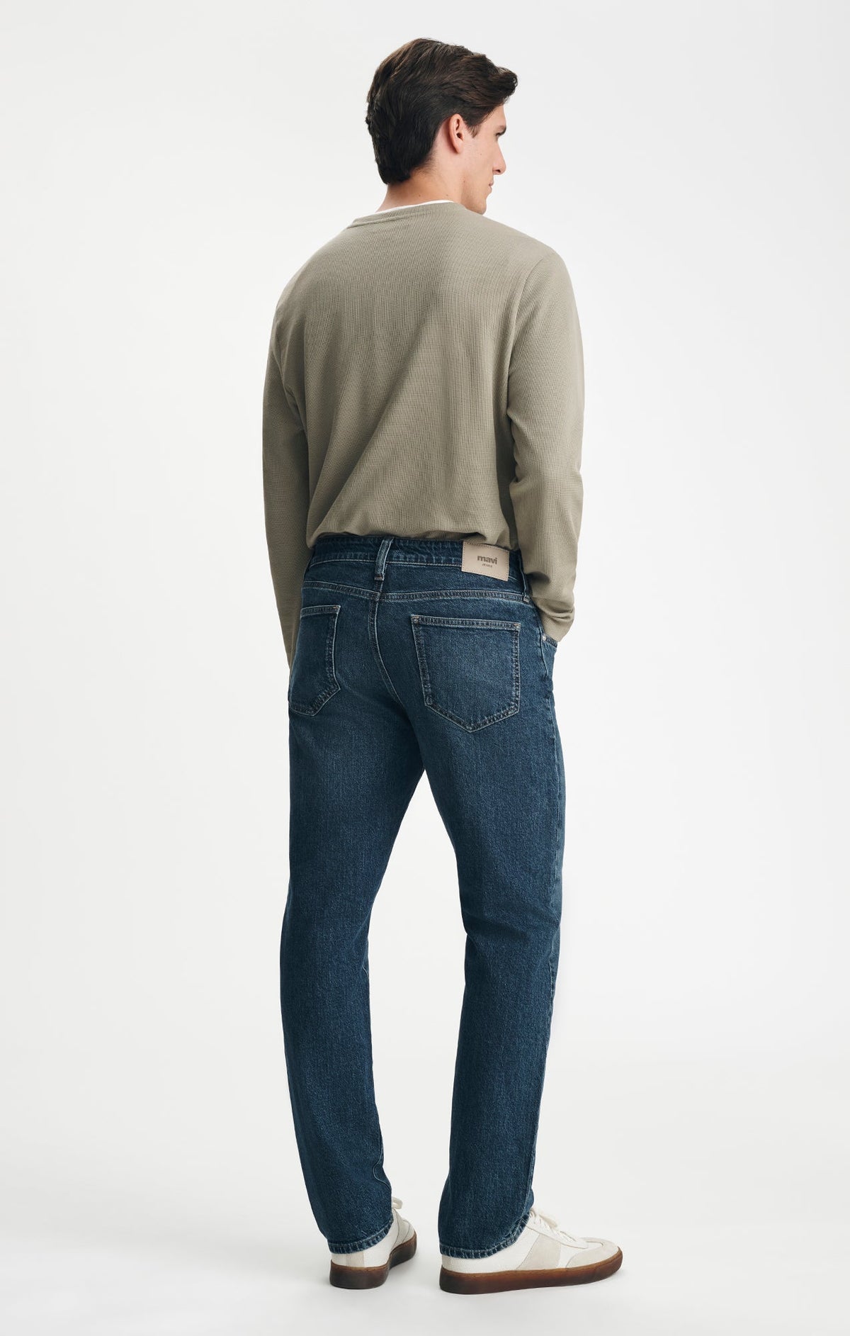 Zach Classic Blue Straight Leg Denim Dark Brushed