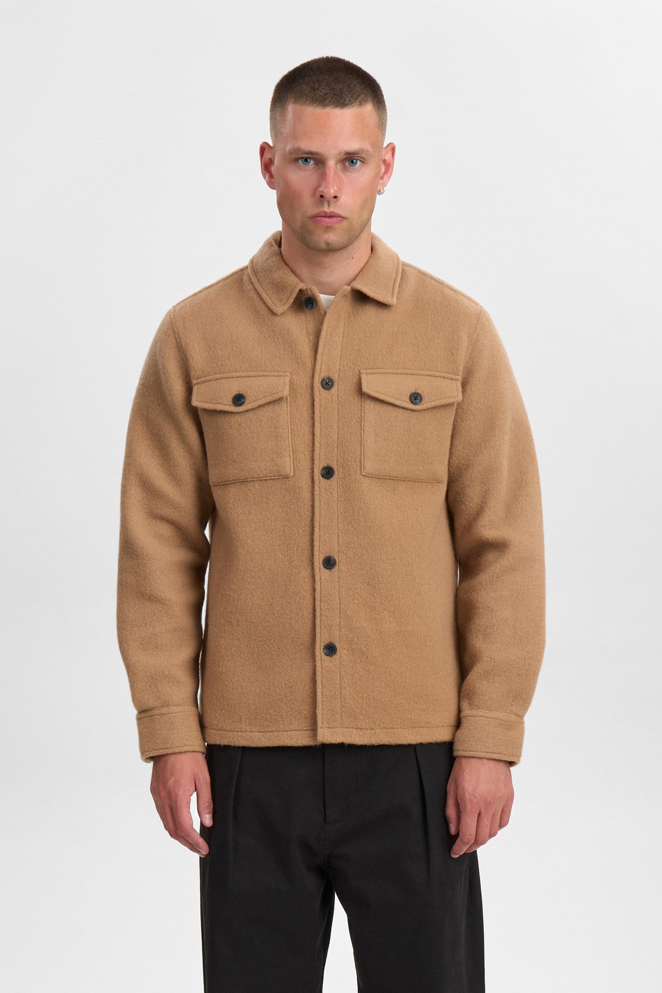 Akoscar Boiled Wool Overshirt Tiger's Eye
