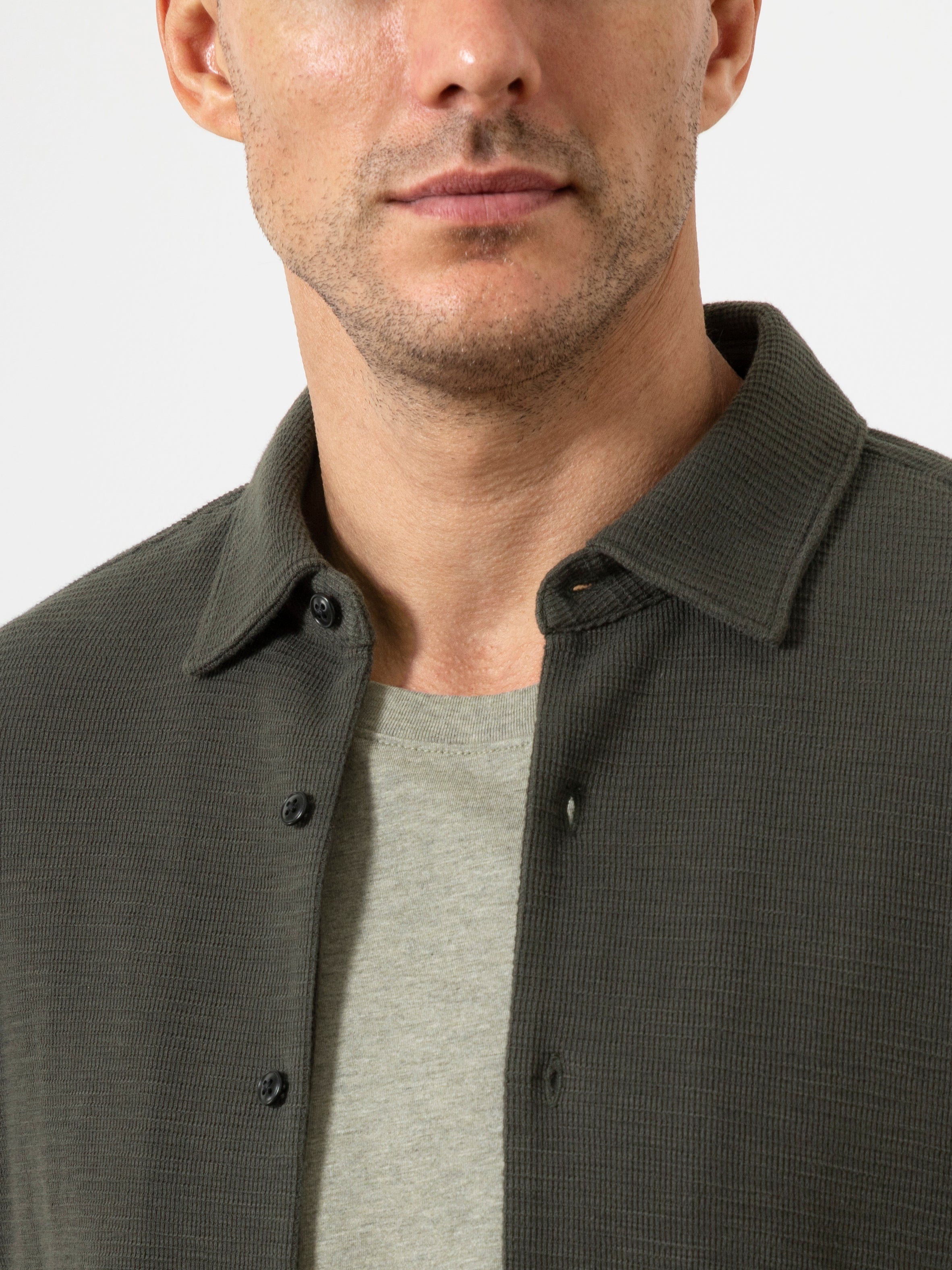 Darcy Slub Waffle Shirt Peat