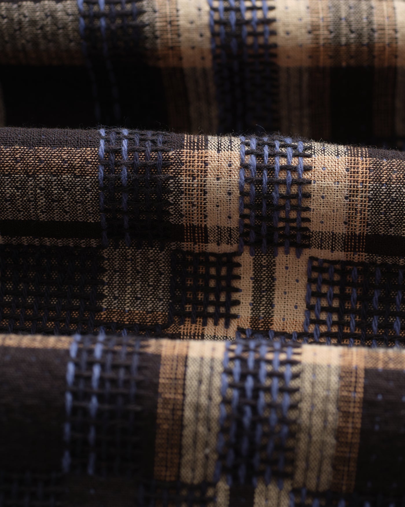 Whiting Overshirt - Glitch Check Natural/Navy