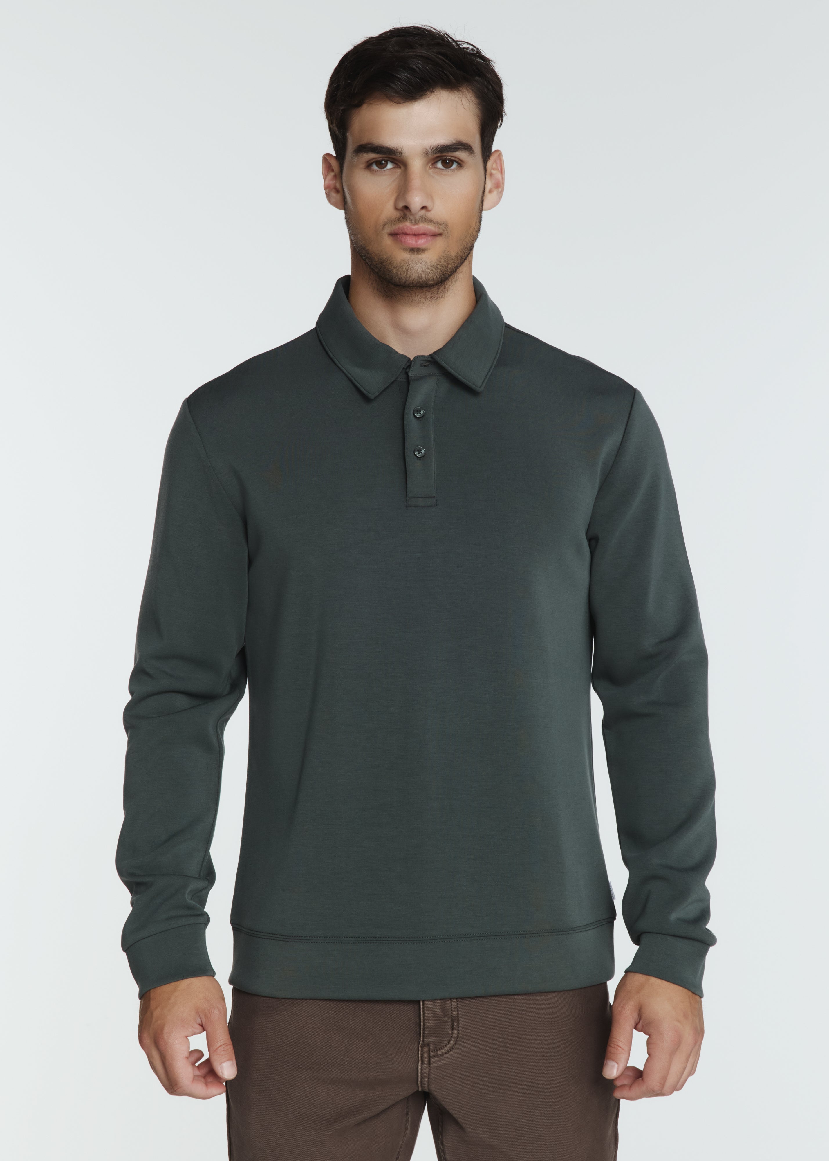 Rev Long Sleeve Polo Basil