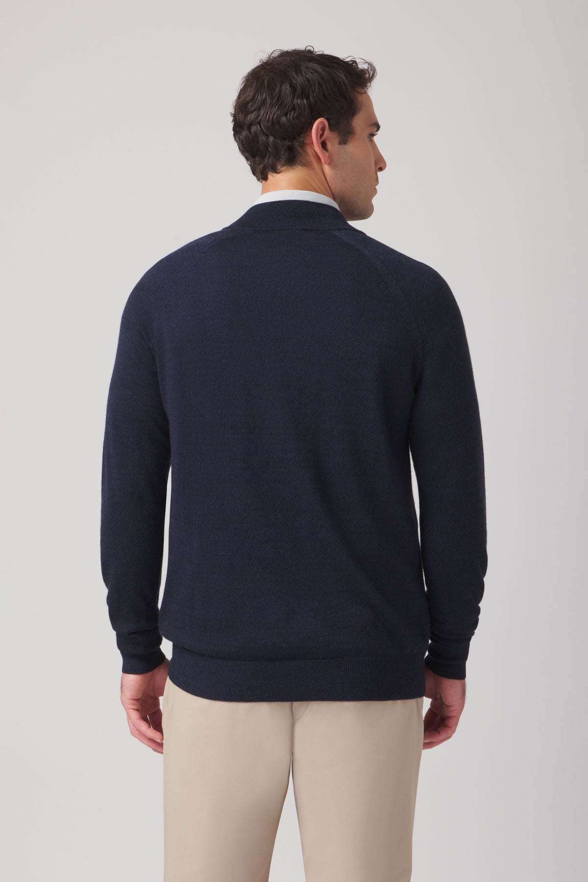 3D Merino Wool 1/4 Zip Navy Blazer