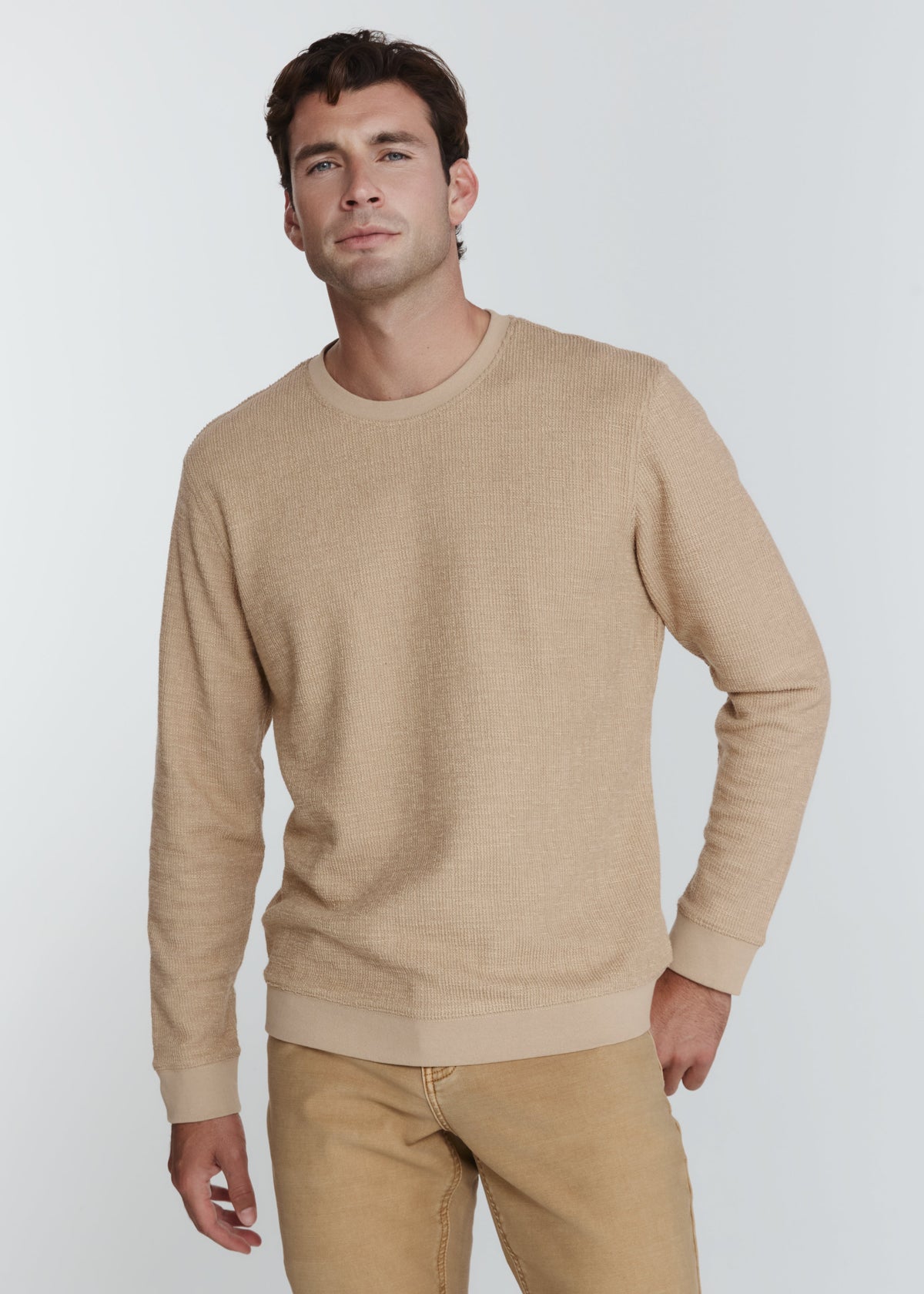 Monterey Oversized Textured Sweatshirt Tan