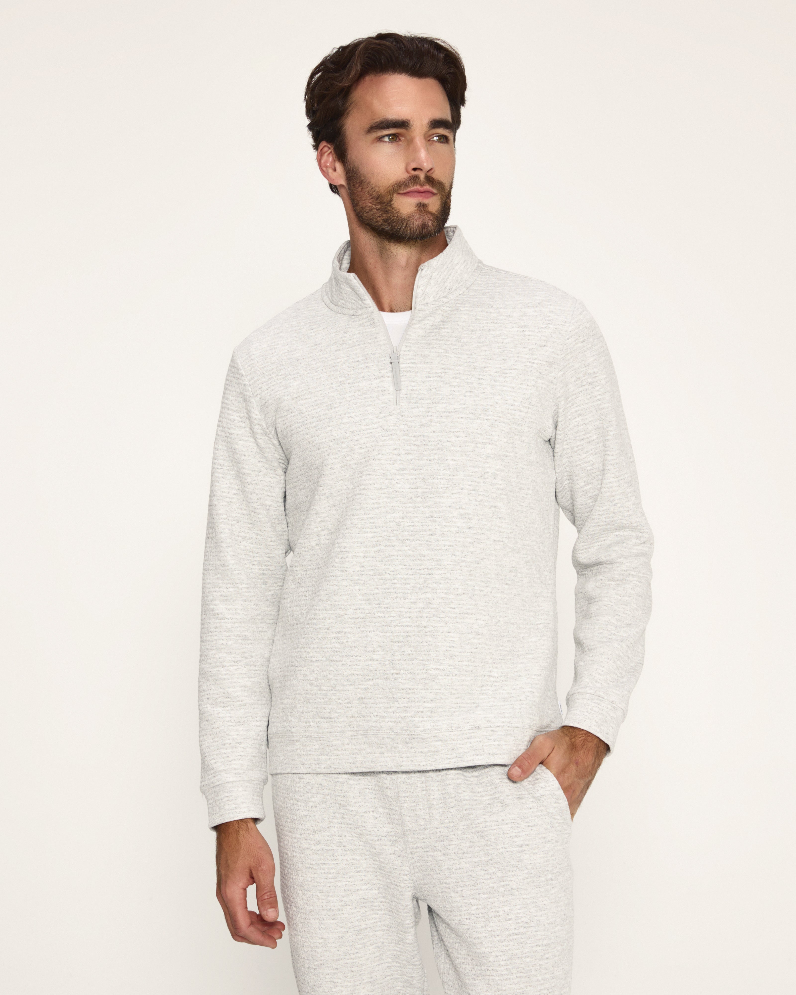 Elevate Quarter Zip Light Grey