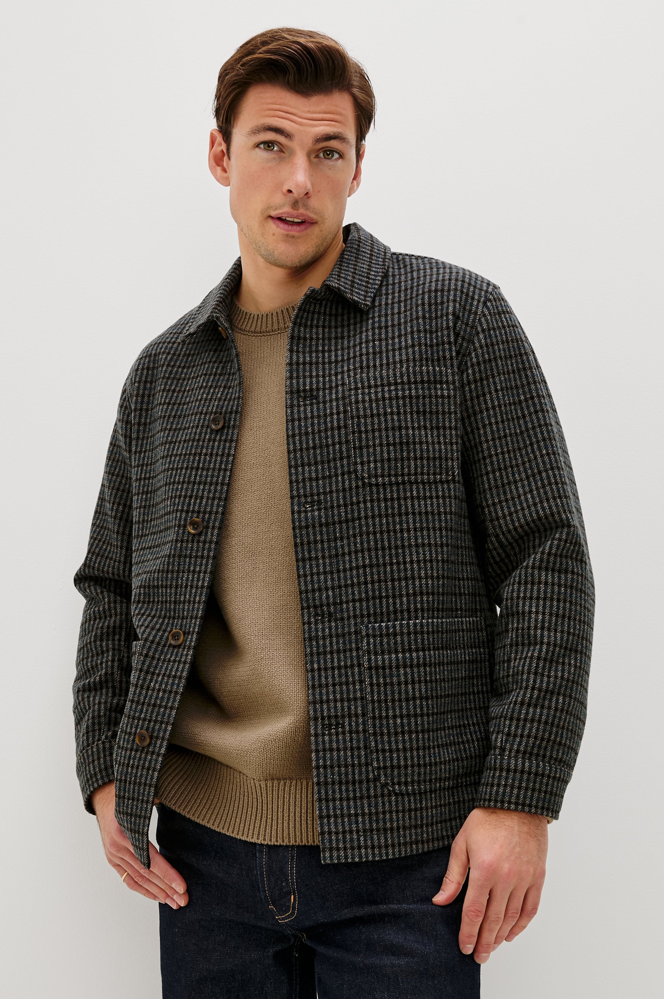 Pascal Jacket Grey Check Plaid