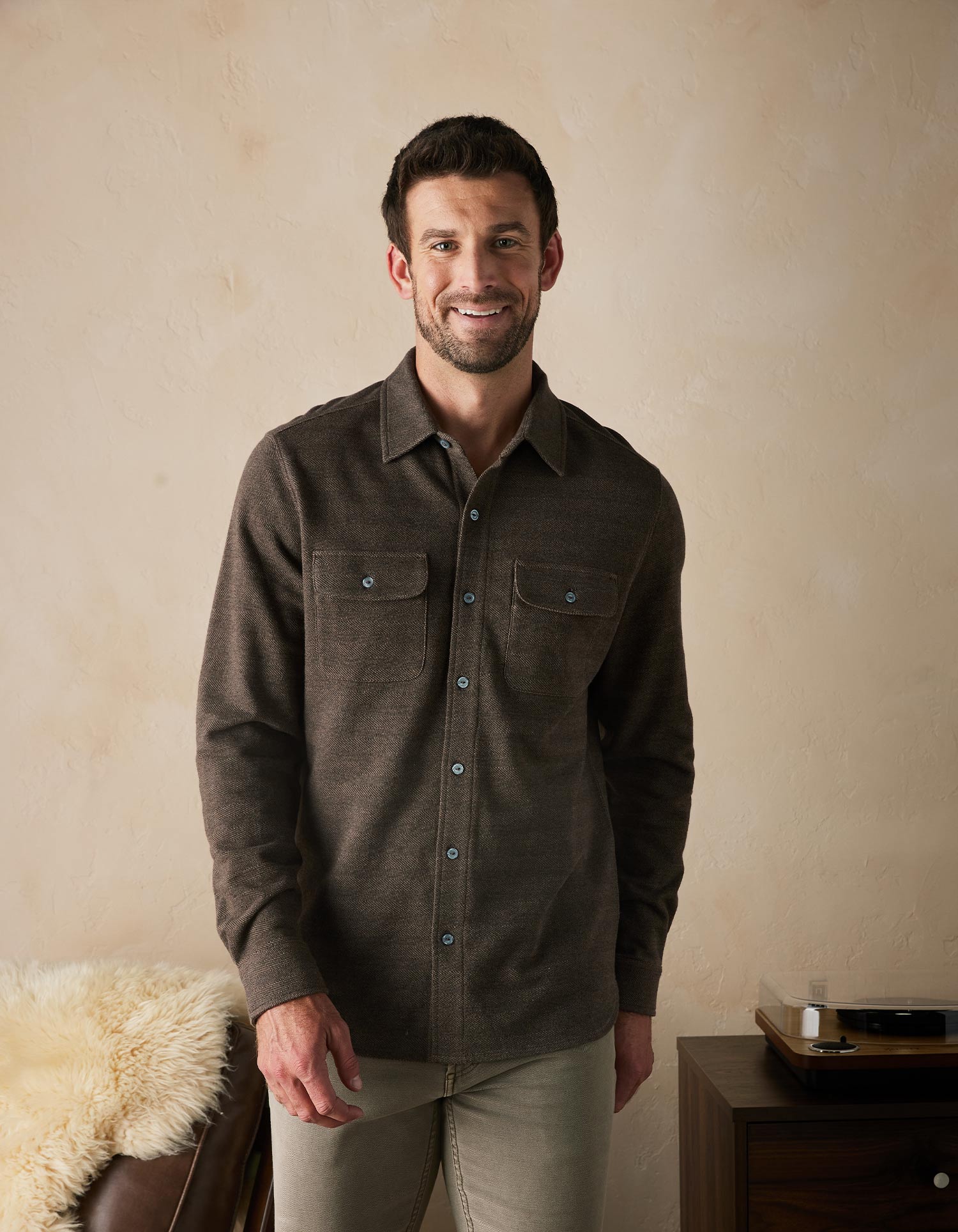 Textured Knit Everyday Shirt Java