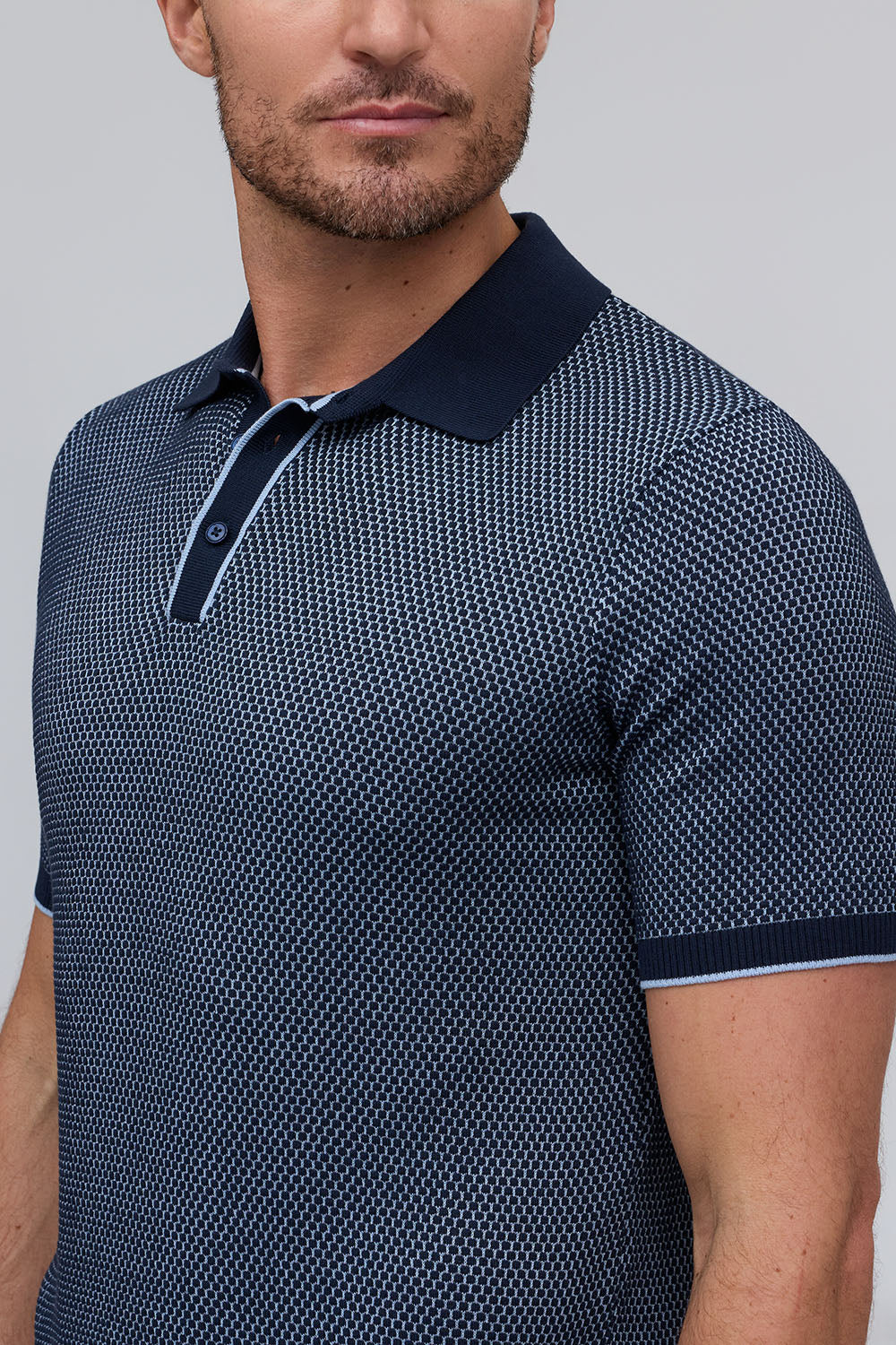 Honeycomb Polo Navy