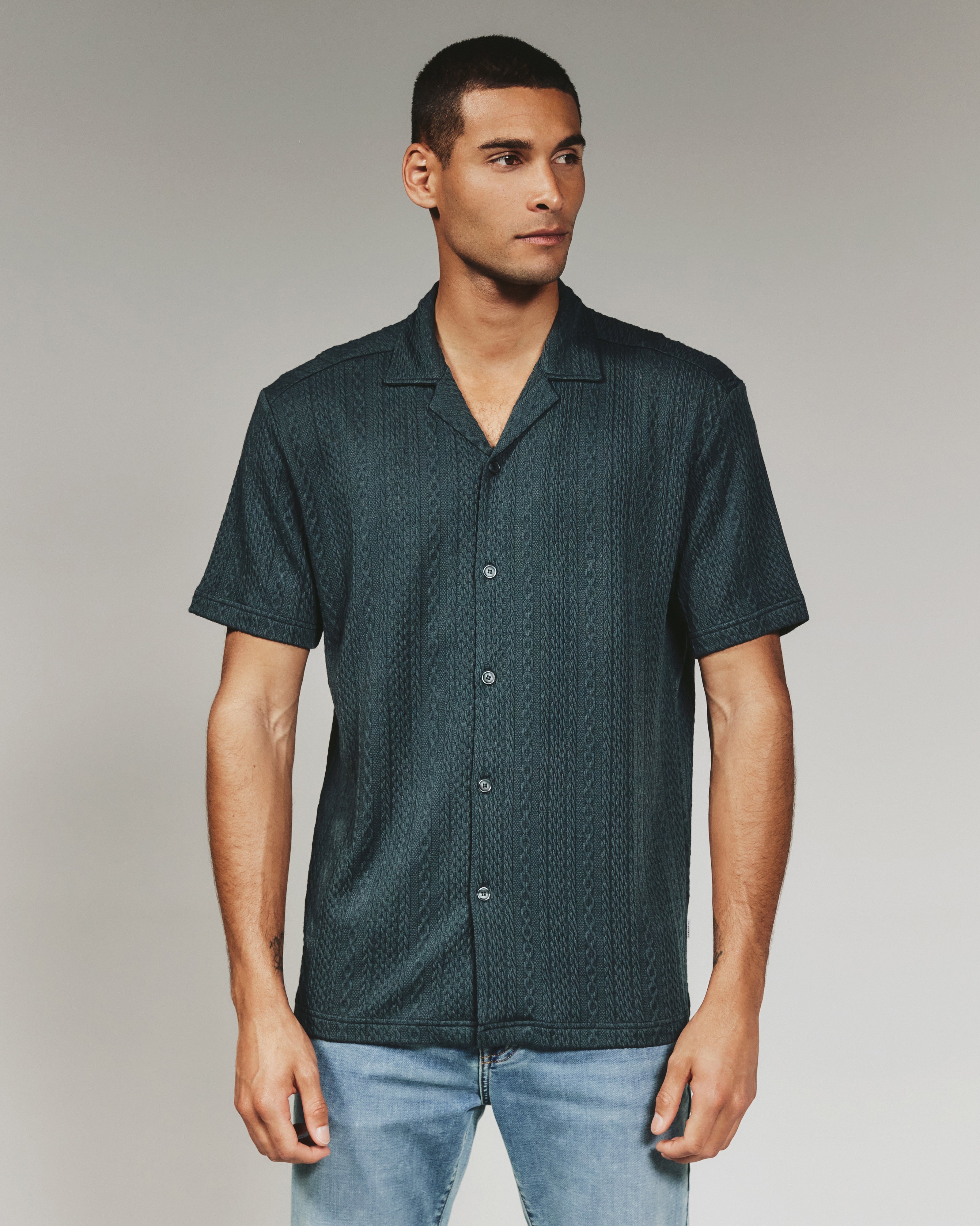 Andros Camp Shirt Petrol Navy