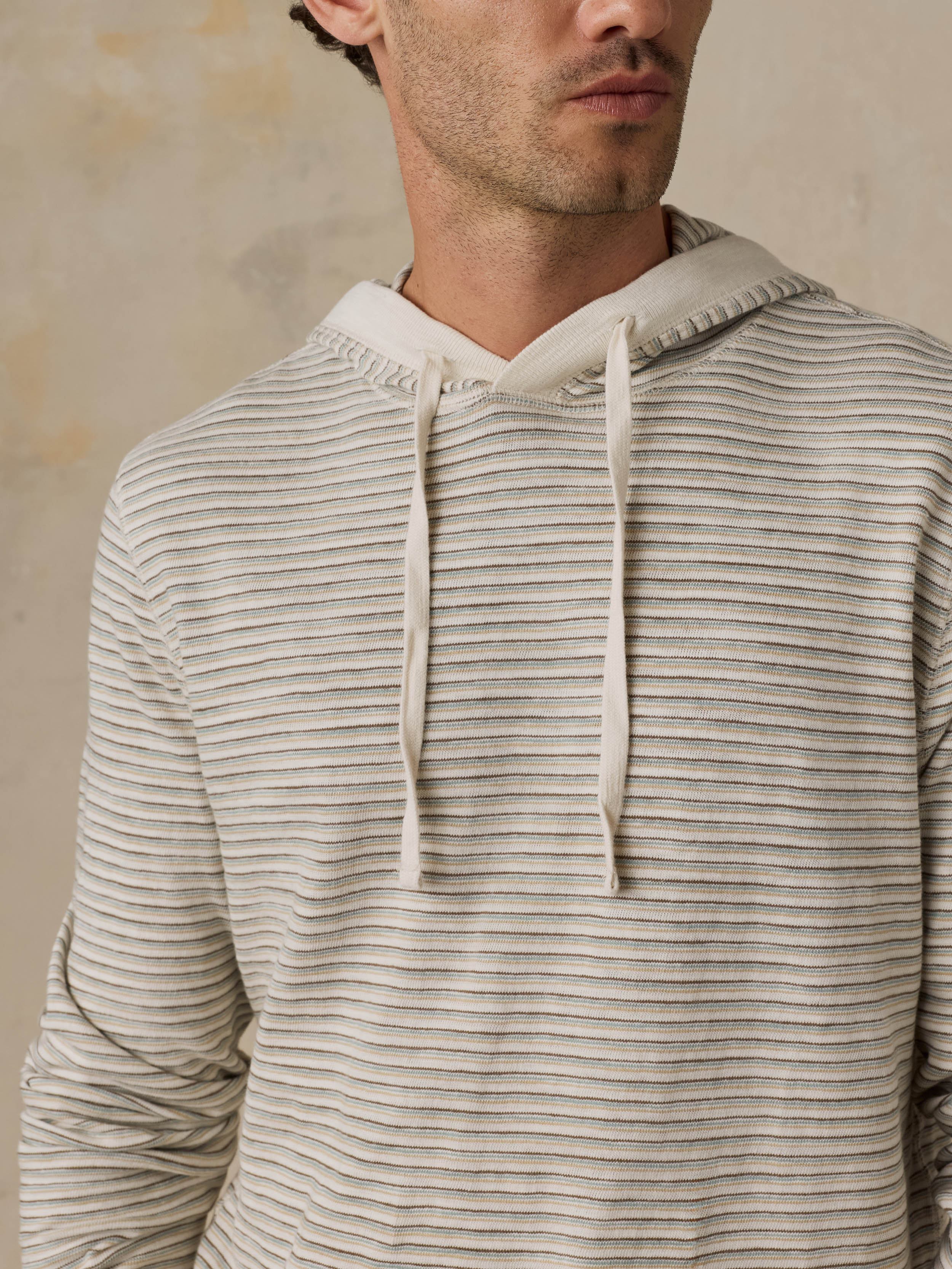 Sunwashed Slub Hoodie Cedar Falls Stripe