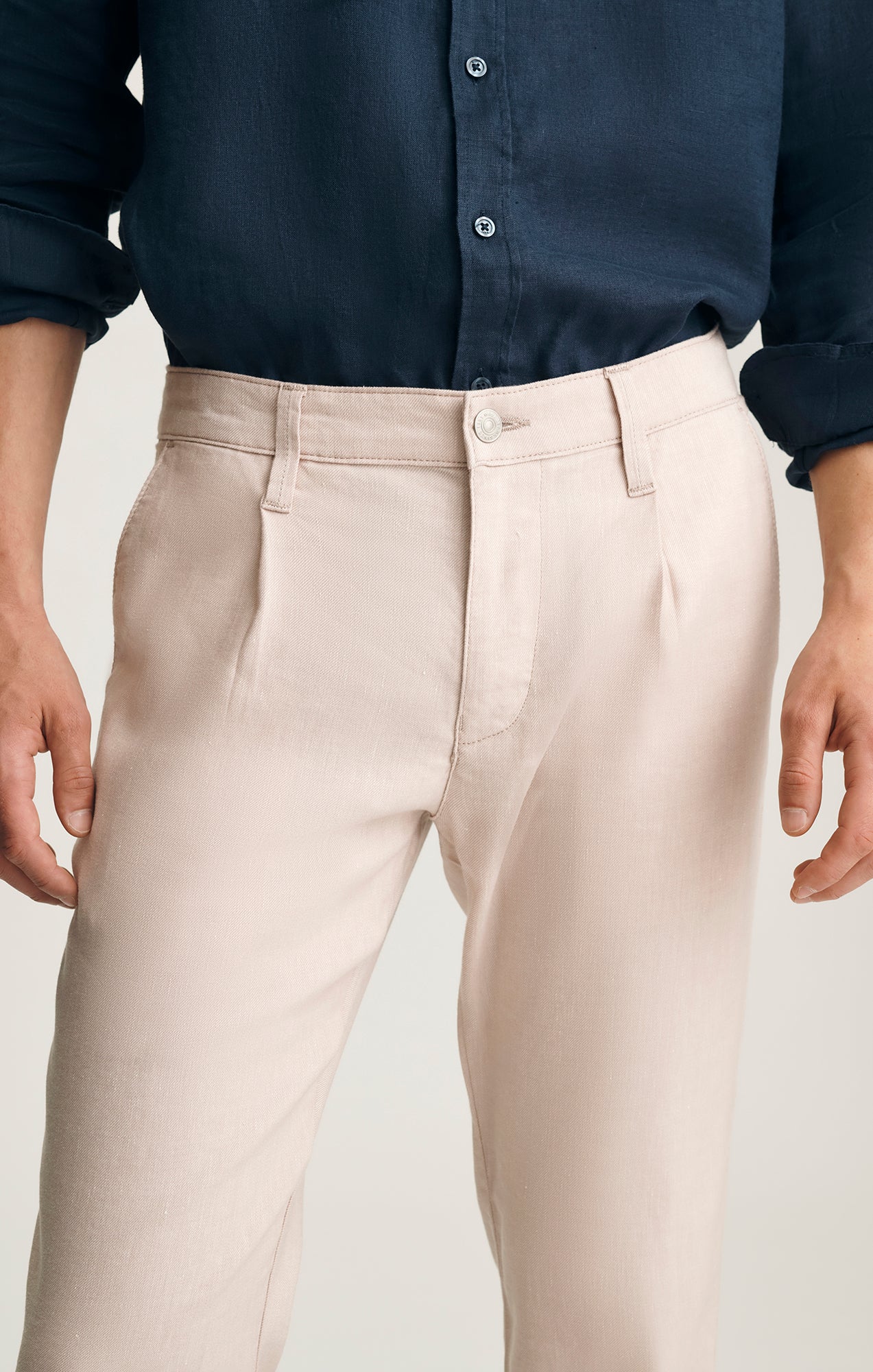 Will Pleated Linen Trouser Cream