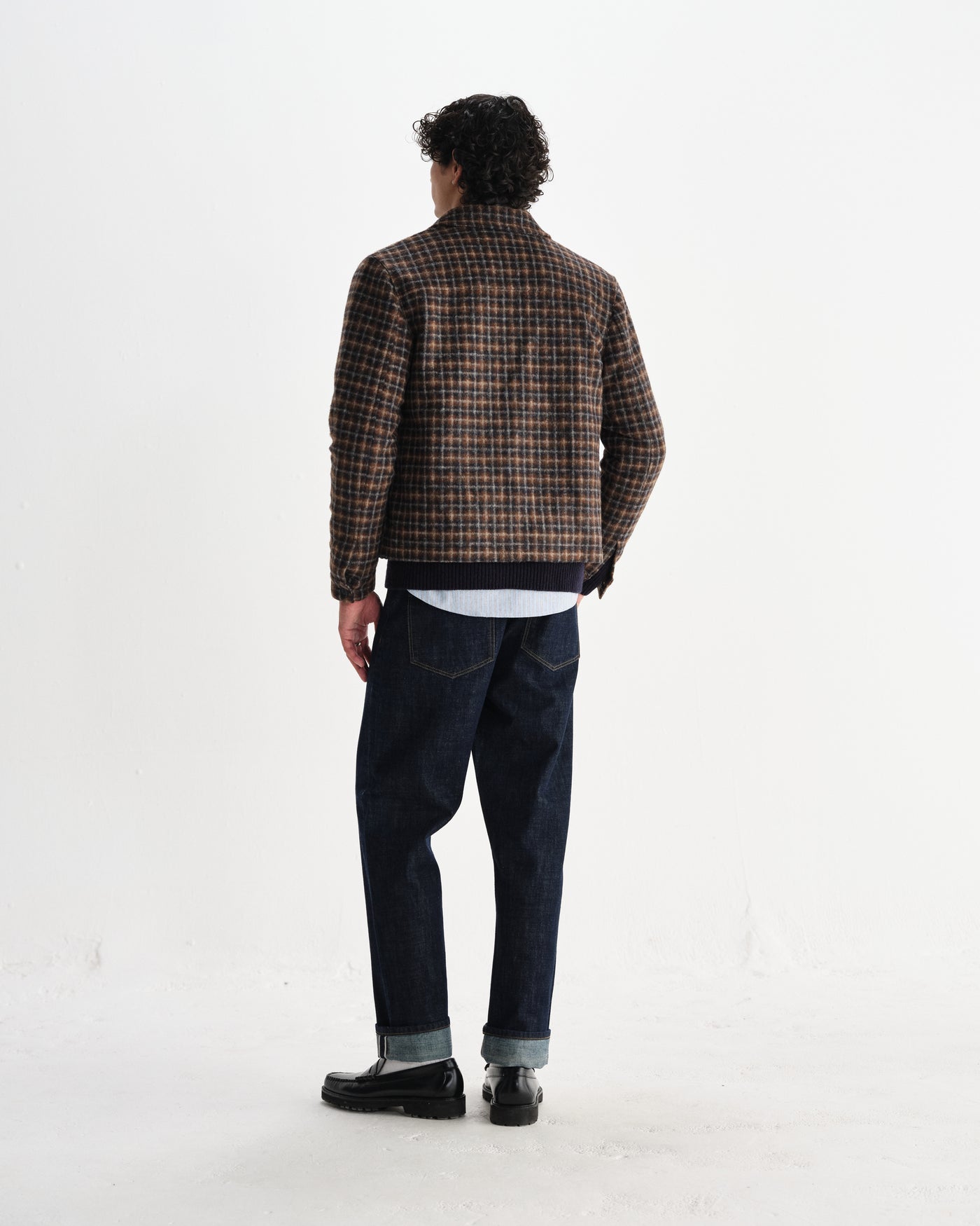 Osier Jacket - Drawn Check Navy/Brown