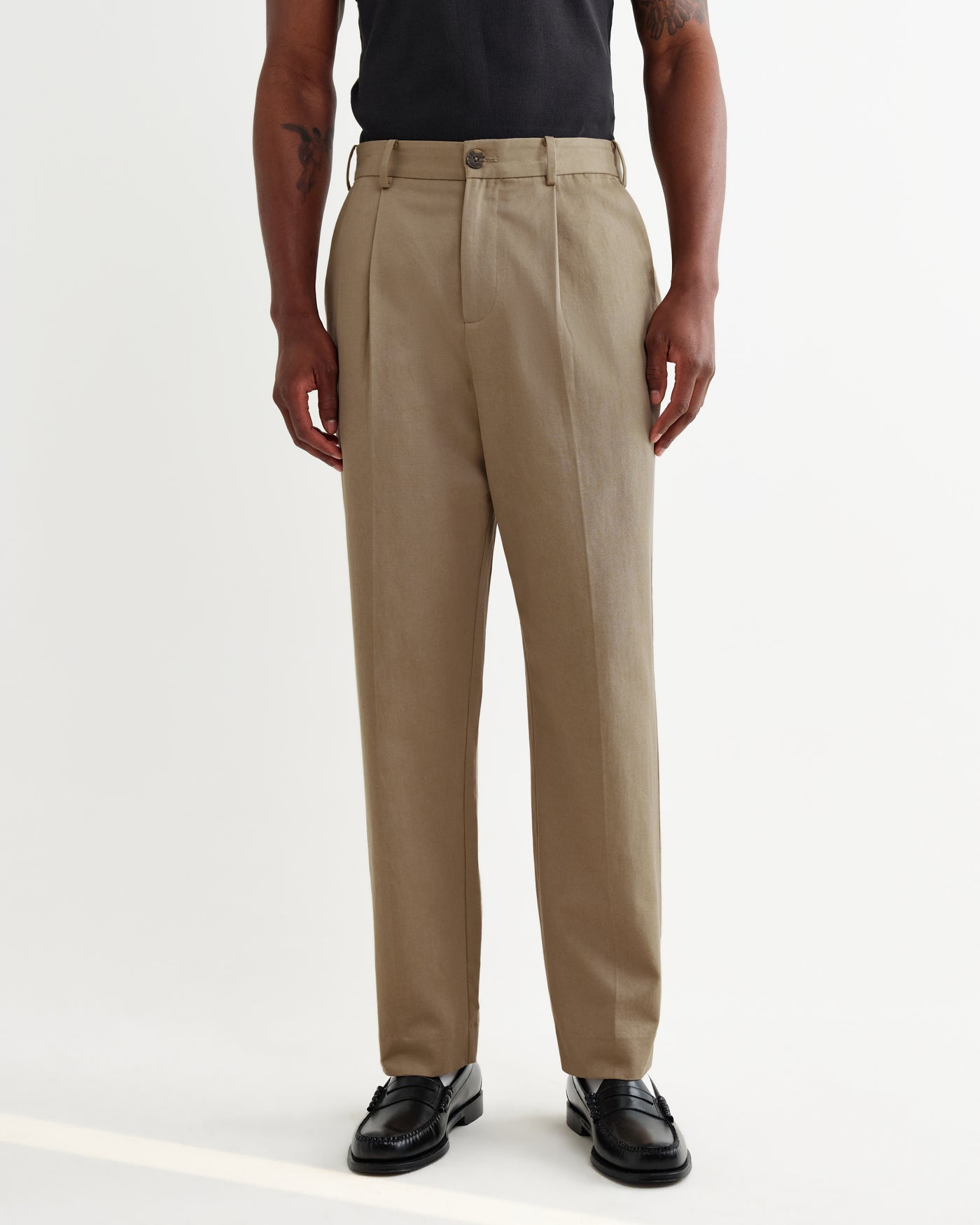 Aubyn Trouser in Cotton Tencel Twill Beige