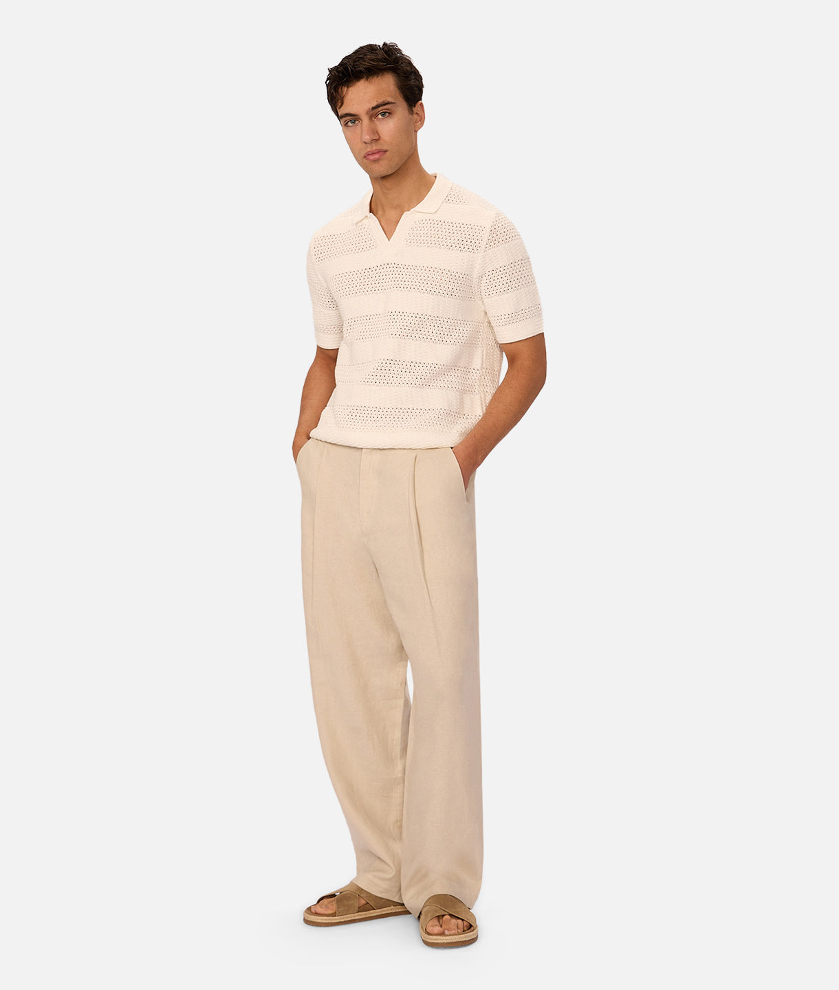 The Menorca Solid Polo Creme